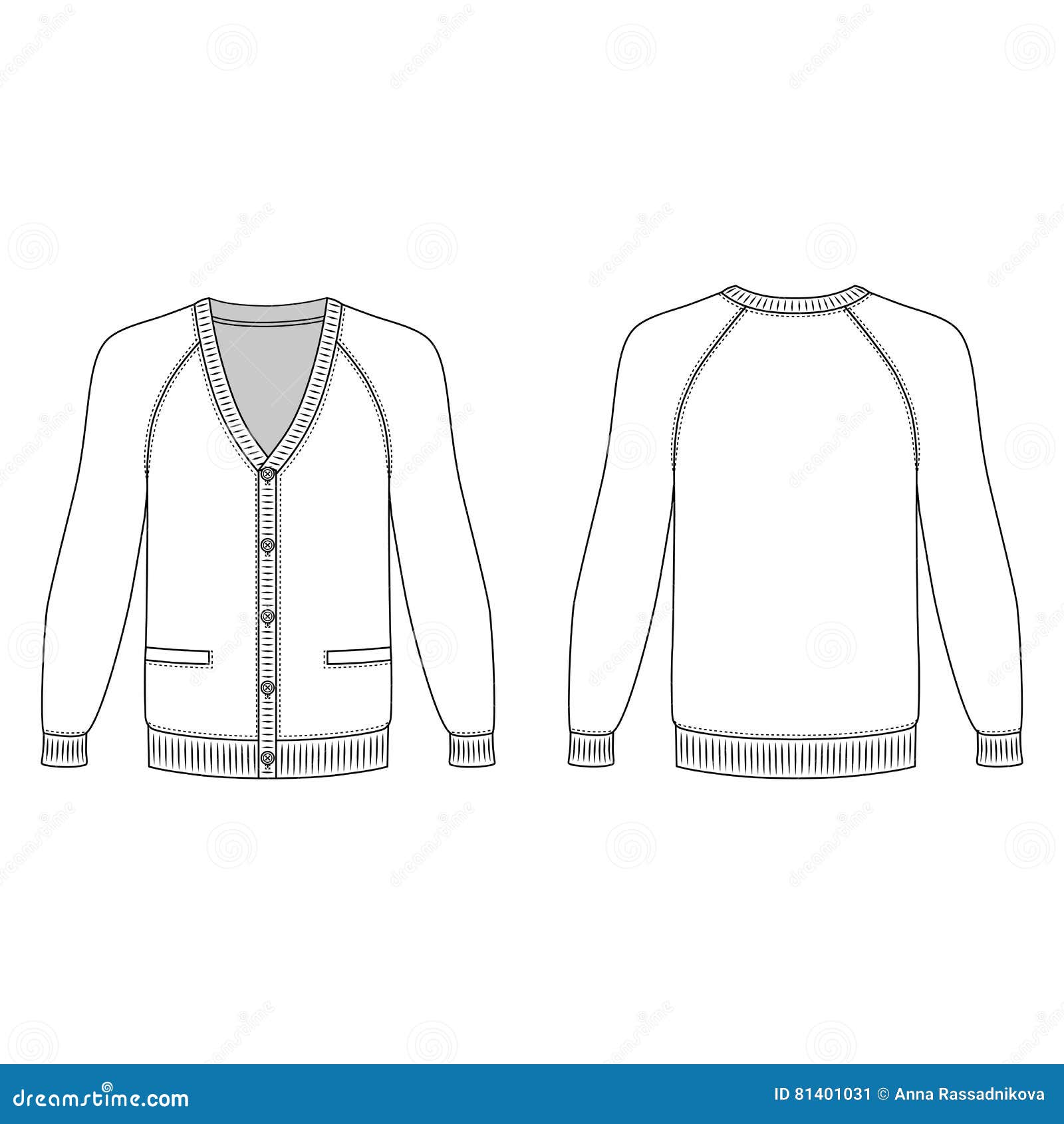 Cardigan stock vector. Illustration of fashion, clothing - 81401031