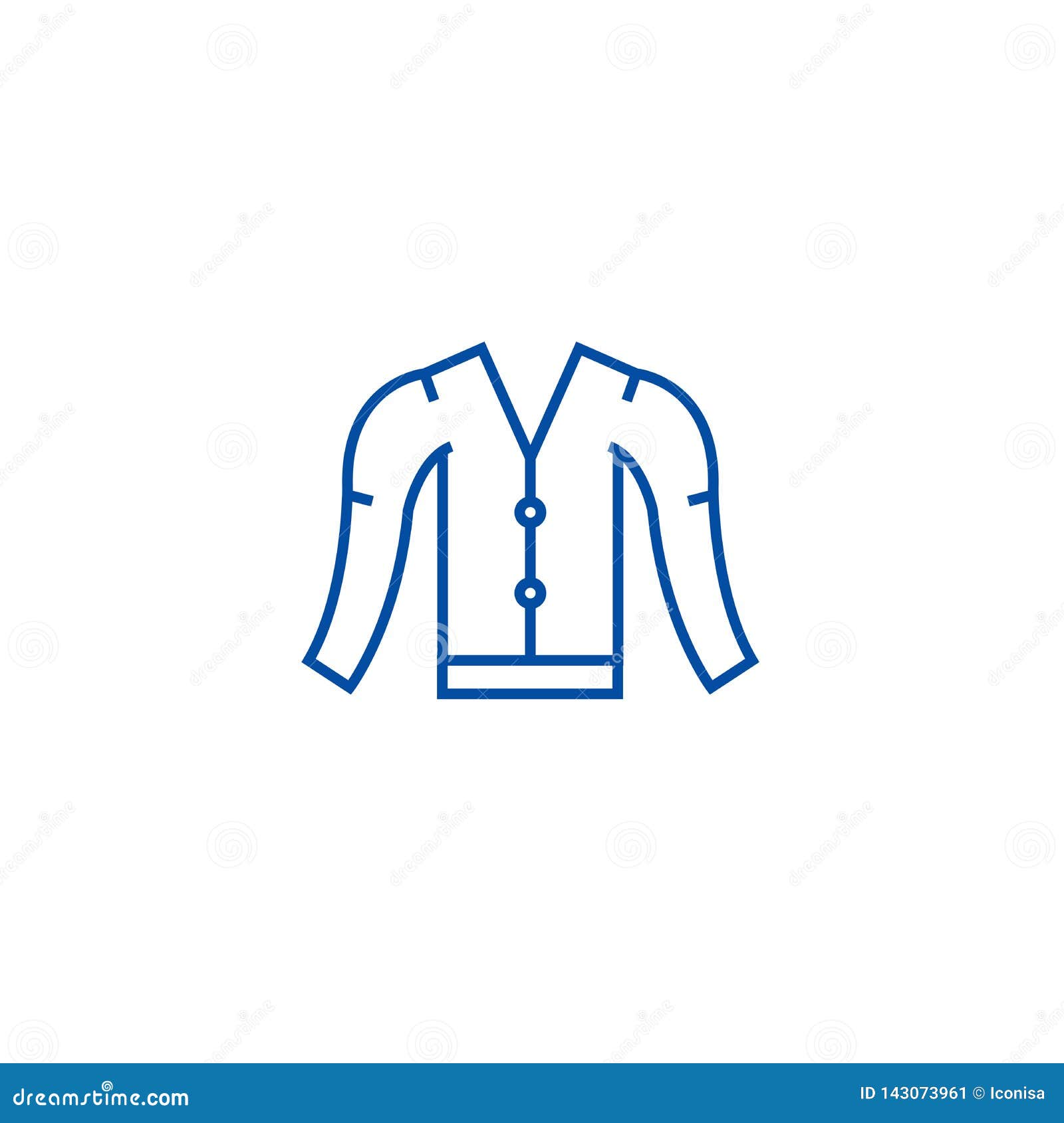 Cardigan Line Icon Concept. Cardigan Flat Vector Symbol, Sign, Outline ...