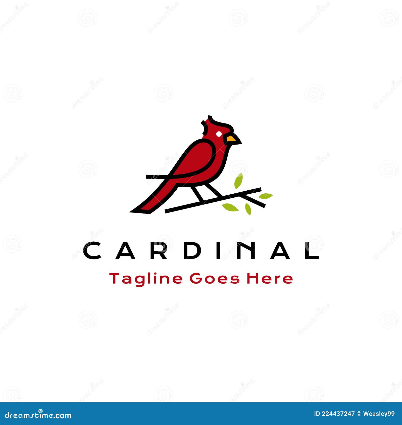 Cardinal Bird Logo Design Vector Illustration Stock Vector ...