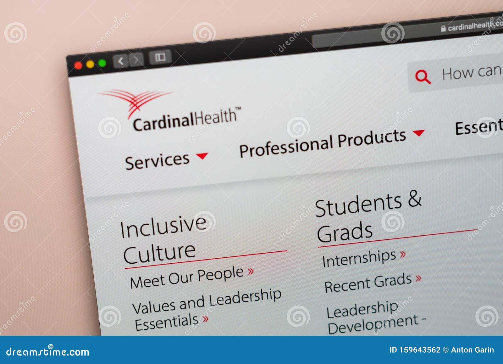Cardinal Health Company Website Homepage. Close Up Of CardinalHealth Logo Editorial Photography