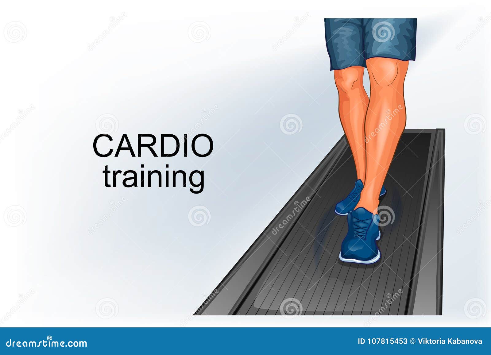 Cardio. the Feet of the Man on the Simulator Stock Vector