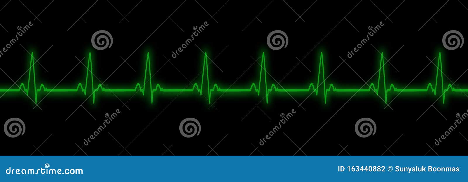 Cardiogram Oscilloscope Blue Color Stock Illustration Illustration of