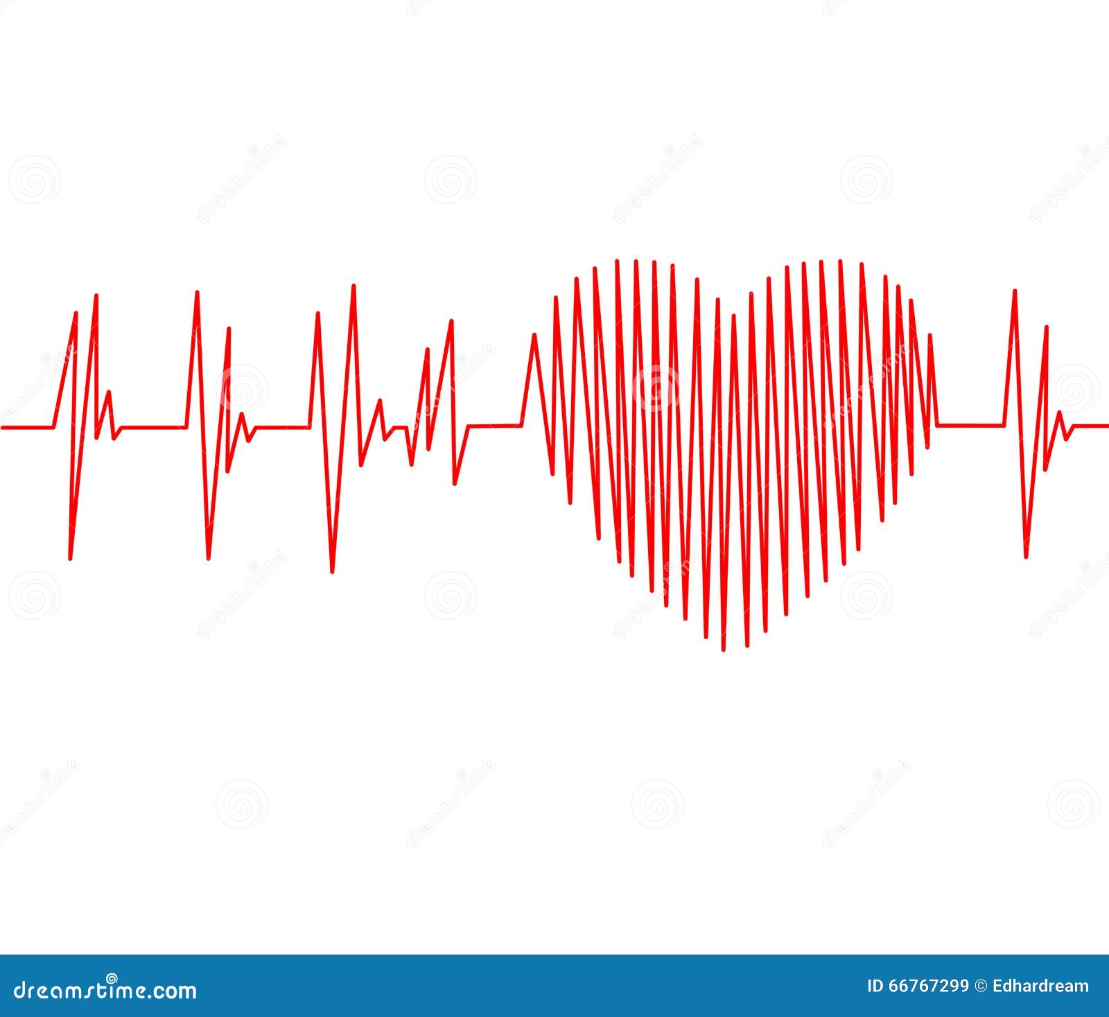 cardiogram pulse trace and heart