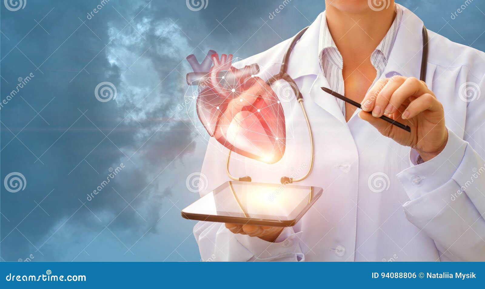 a cardiologist demonstrates the heart .