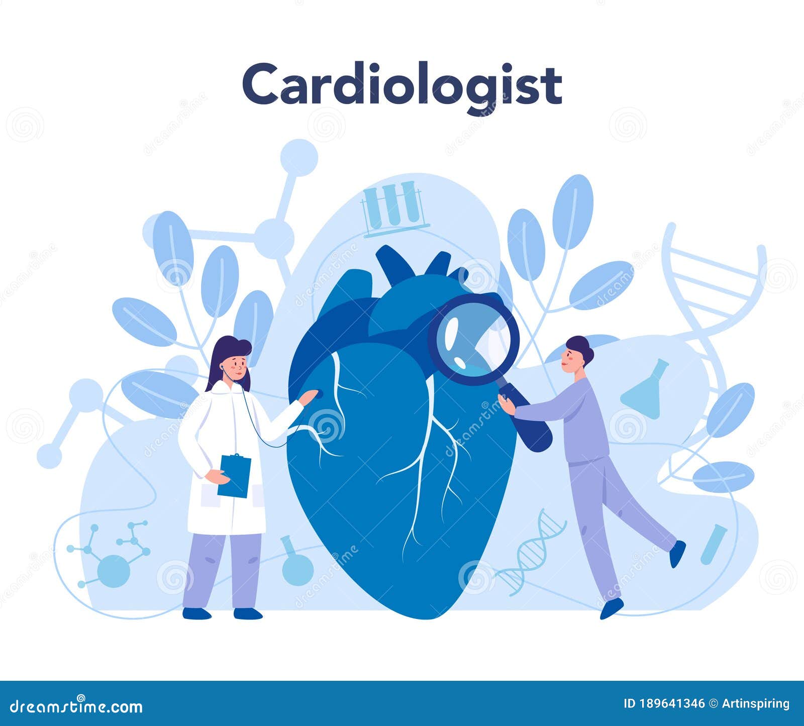 cardiology concept. cardiologist listen to heartbeat. doctor deal