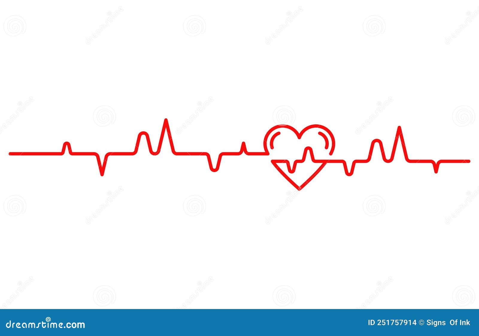 Heart Beat Cardiogram Line Pulse Clip Art Stock Vector - Illustration ...