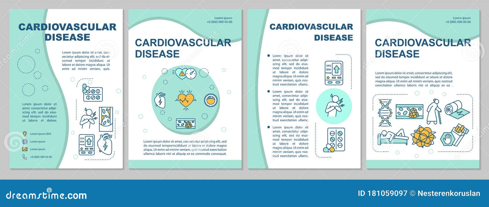 Cardiovascular Diseases Brochure Template Stock Vector Illustration Cardiovascular Diseases Brochure Template Stock Vector Illustration