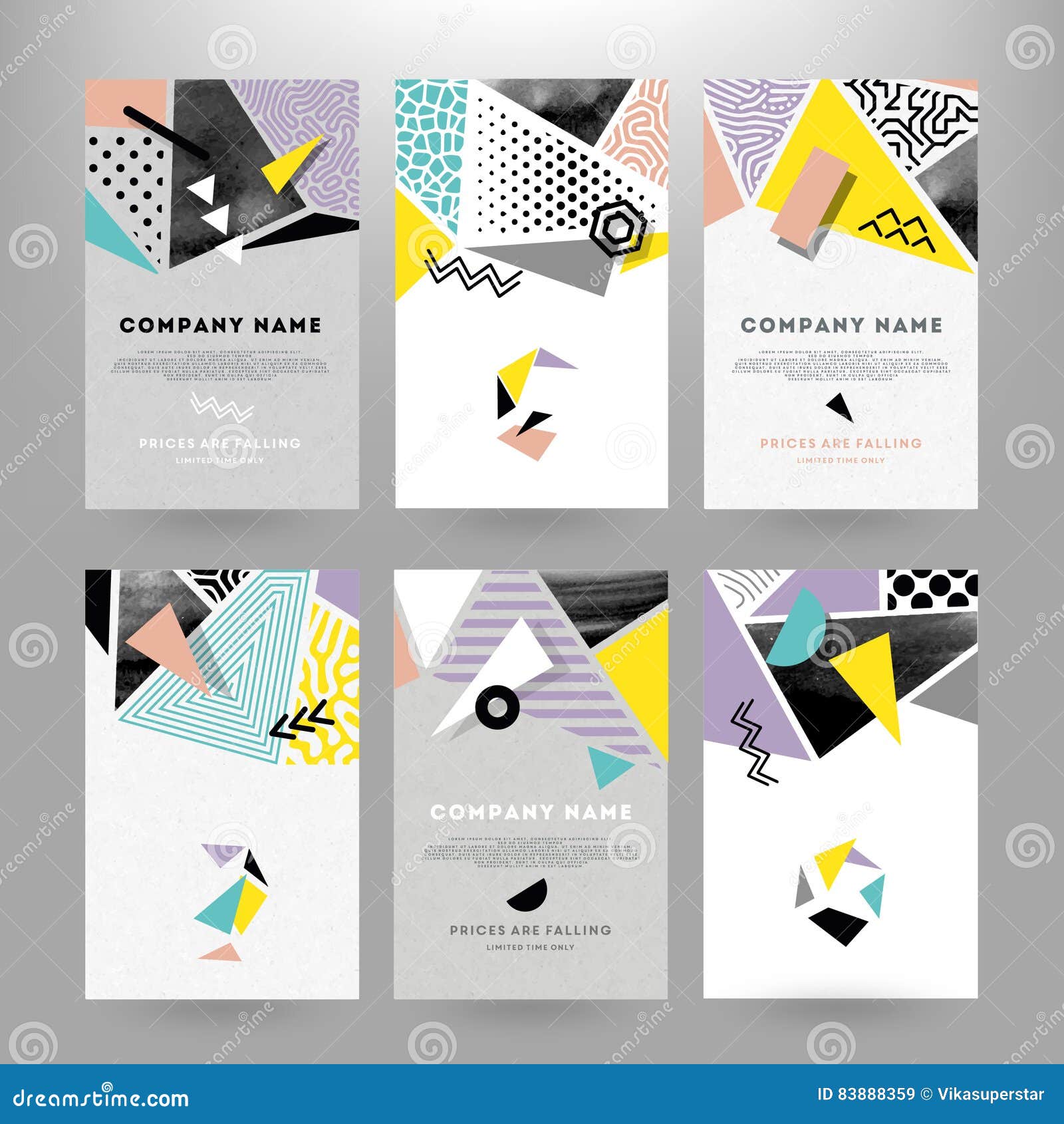Cards with Geometric Shapes Stock Vector - Illustration of creative