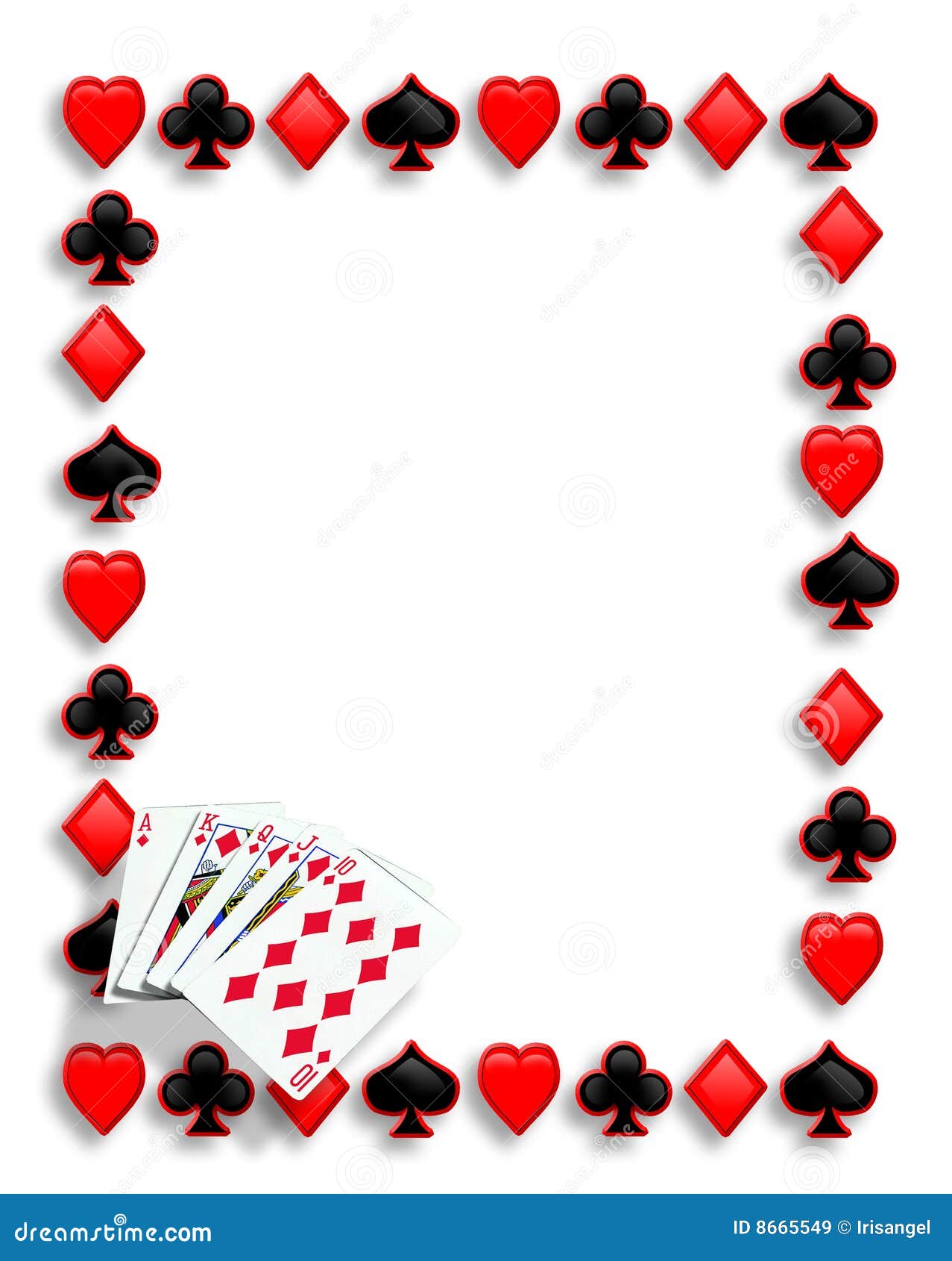 cards poker border royal flush