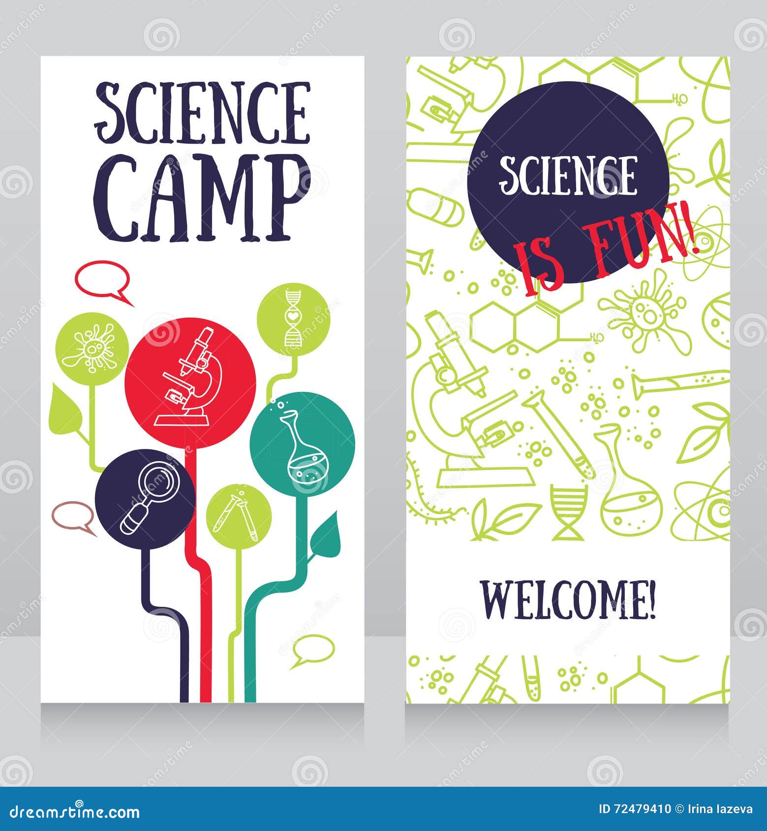 Cards Template for Science Camp Stock Vector Illustration of icon