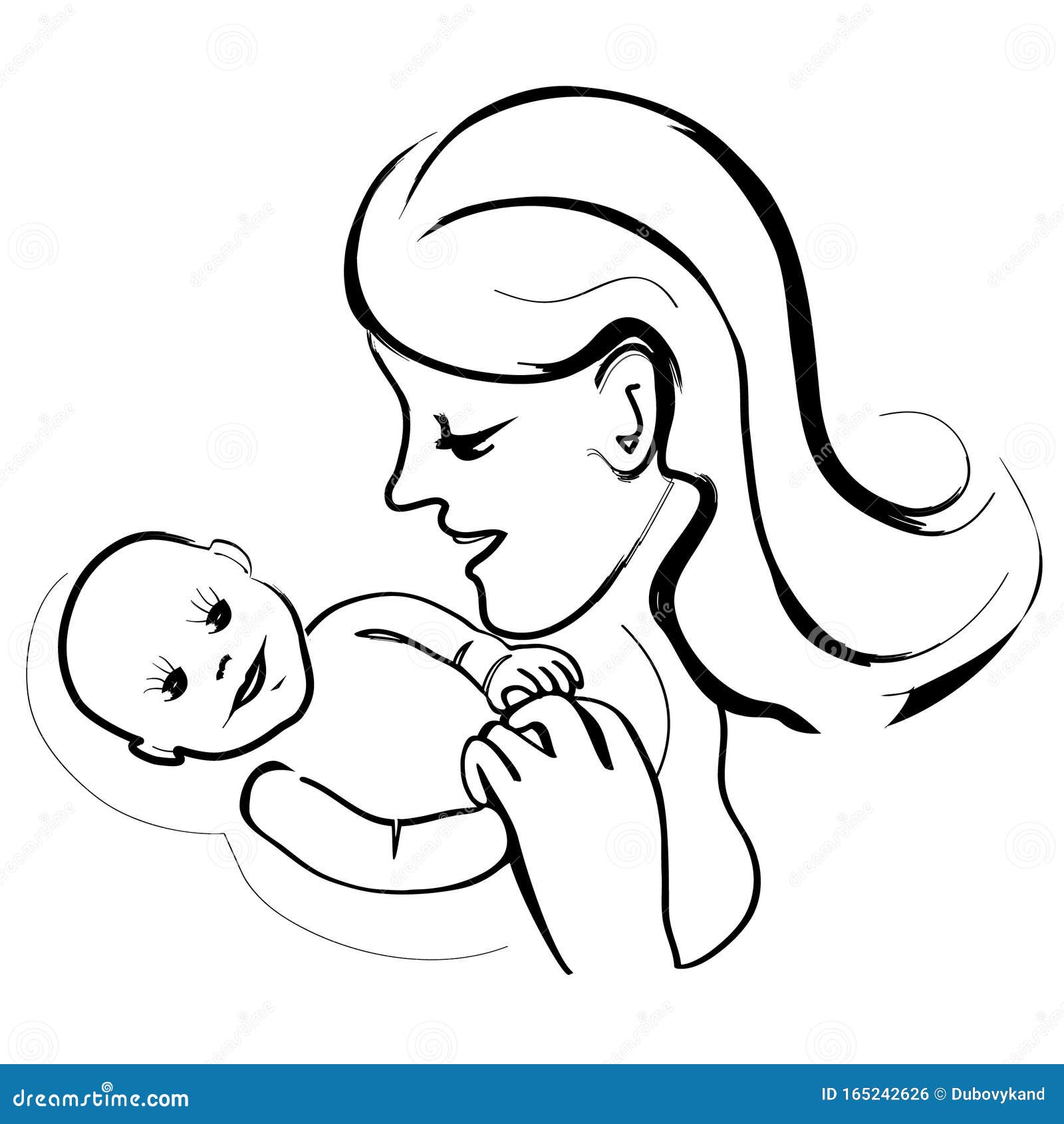 When Care & Happiness Meet Together. Motherhood Concept Stock Vector ...