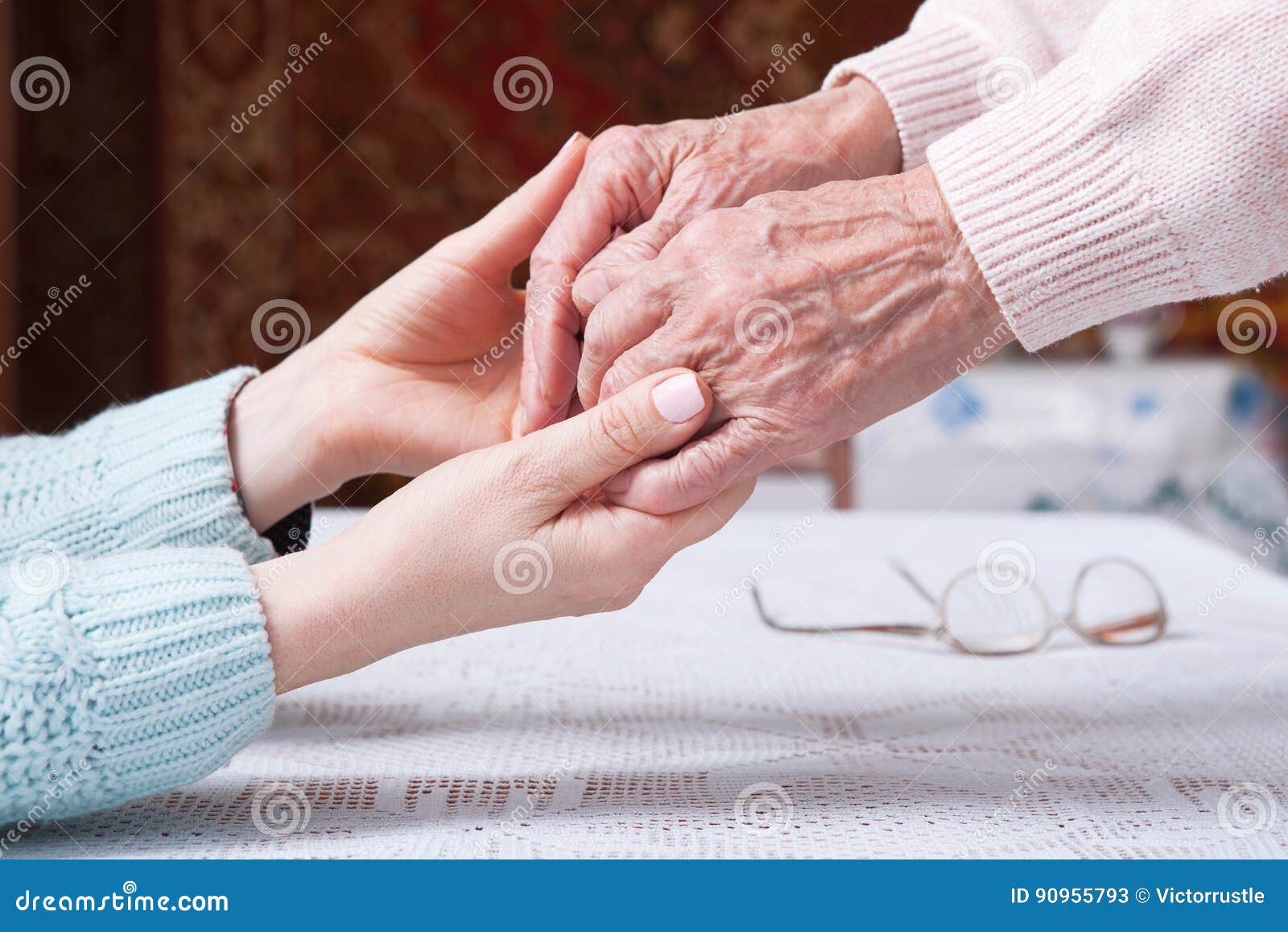 care is at home of elderly. senior woman with their caregiver at home. concept of health care for elderly old people