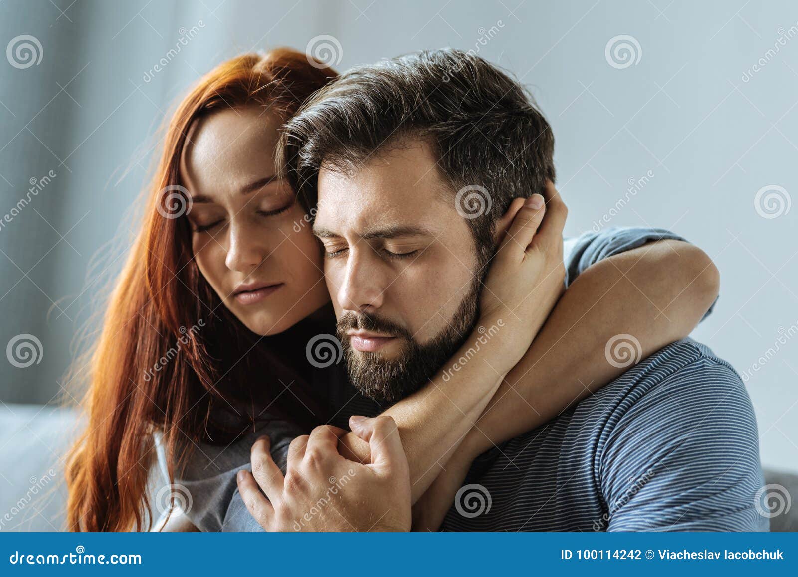 Pleasant Loving Couple Caring about Each Other Stock Photo - Image ...