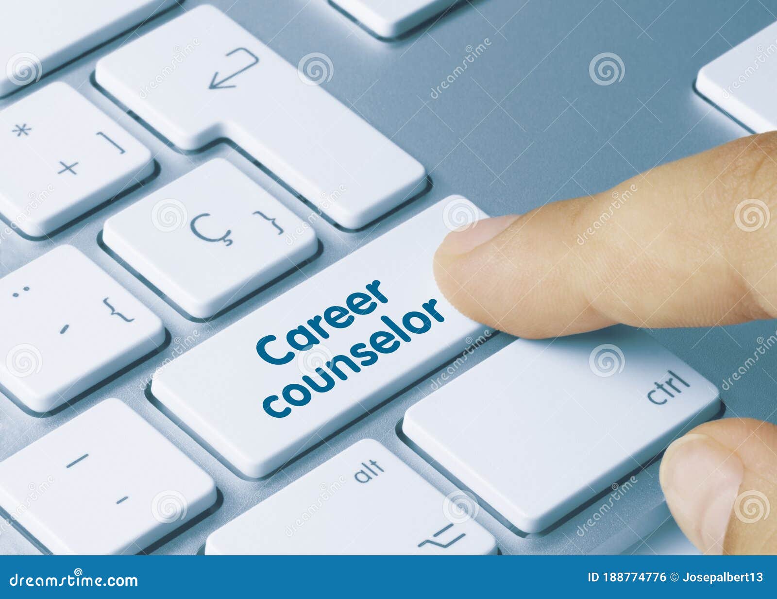 career counselor - inscription on blue keyboard key