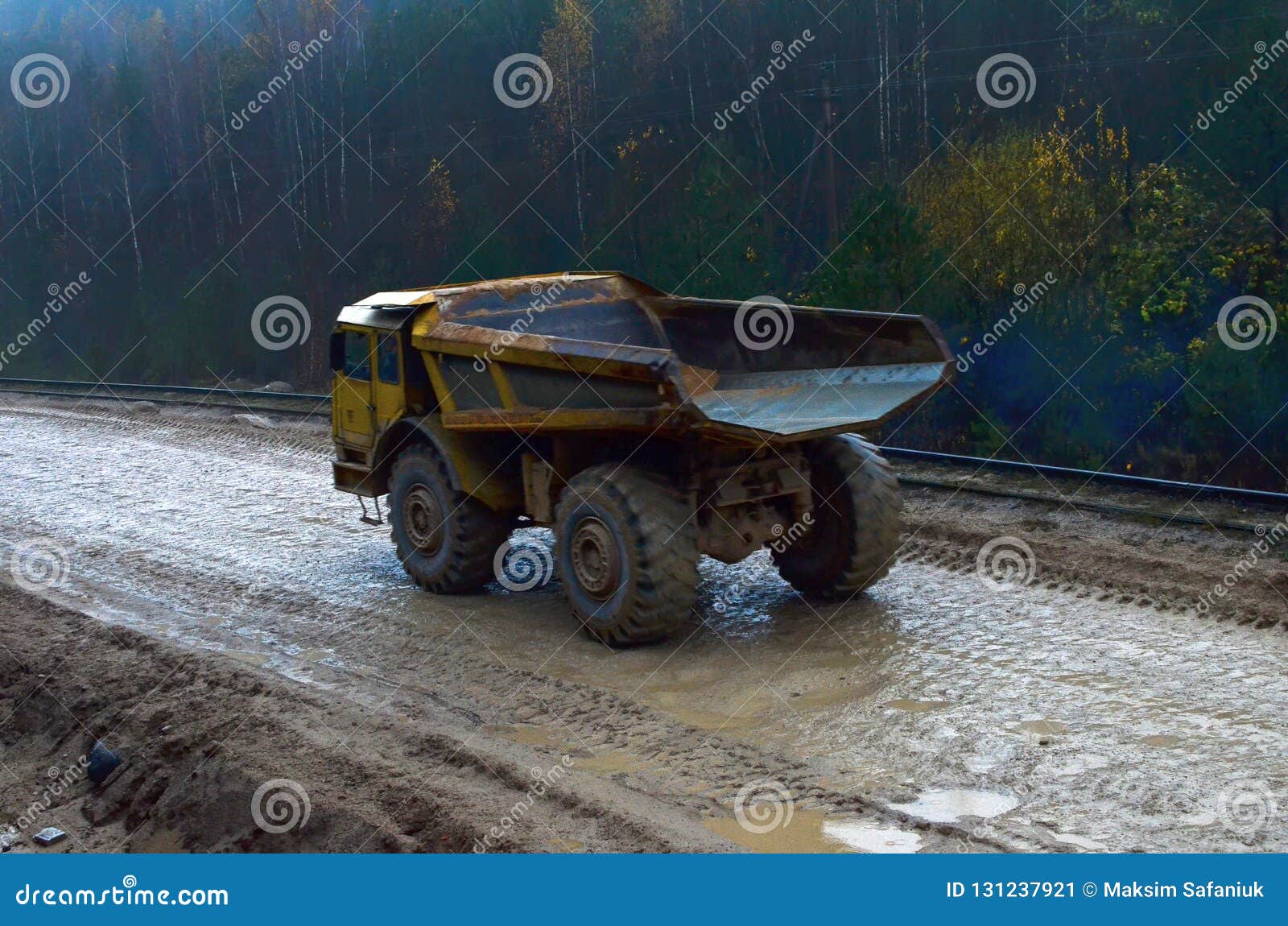 Career Dump Truck. Quarry for the Extraction of Minerals. Large Quarry