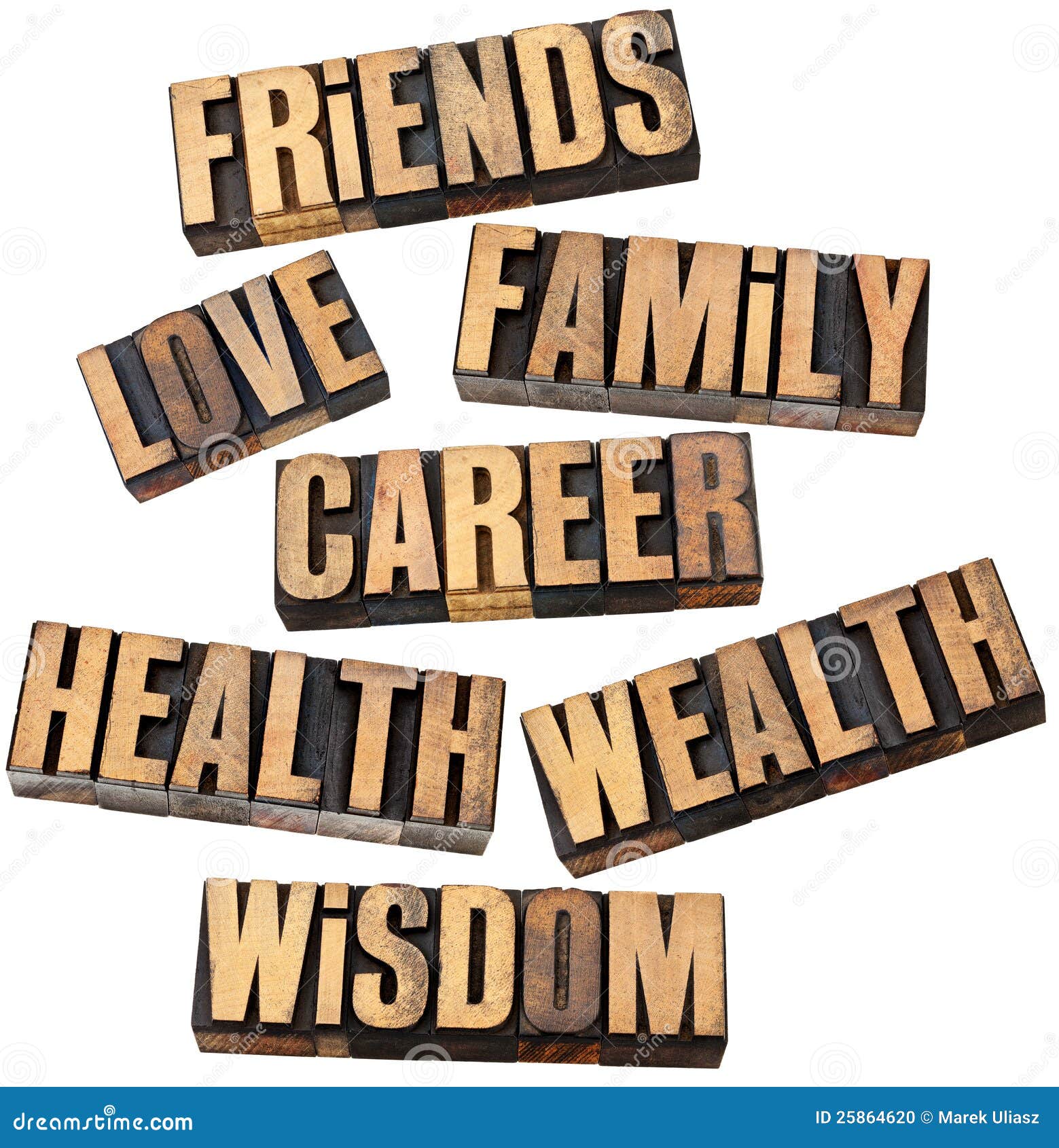 Career, Family, Health And Other Values Stock Photo 