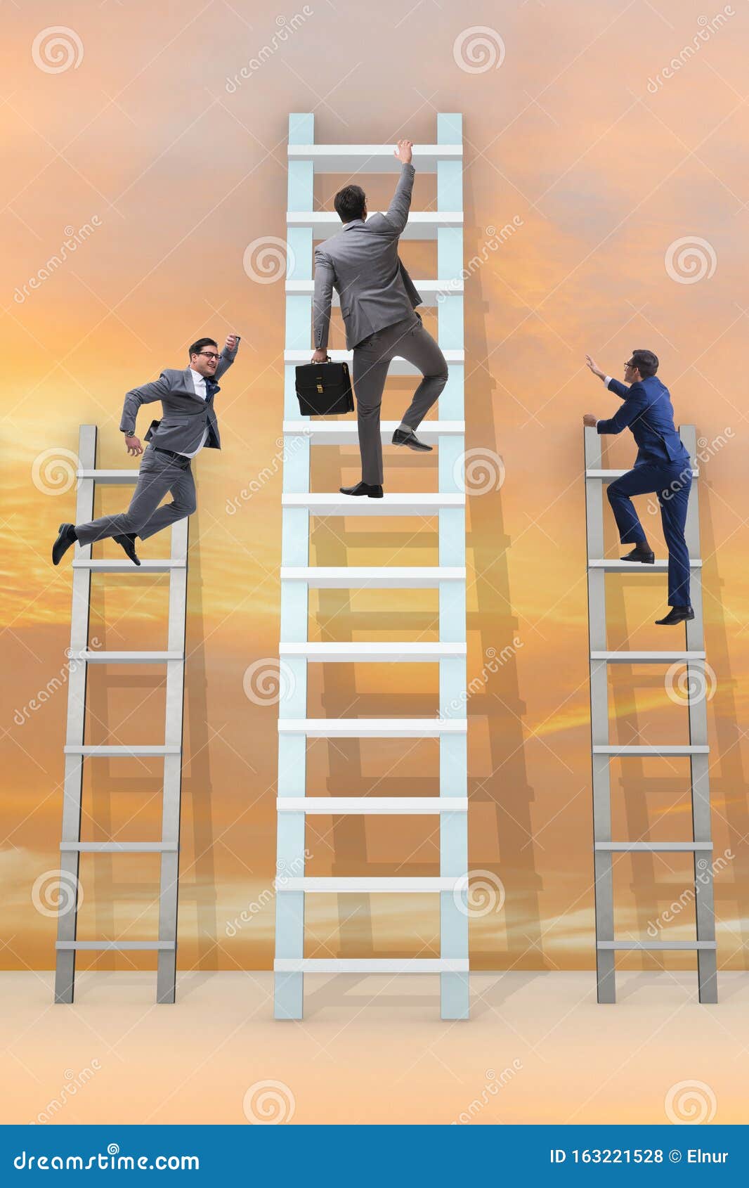 Career Progression Concept with Various Ladders Stock Photo Image of