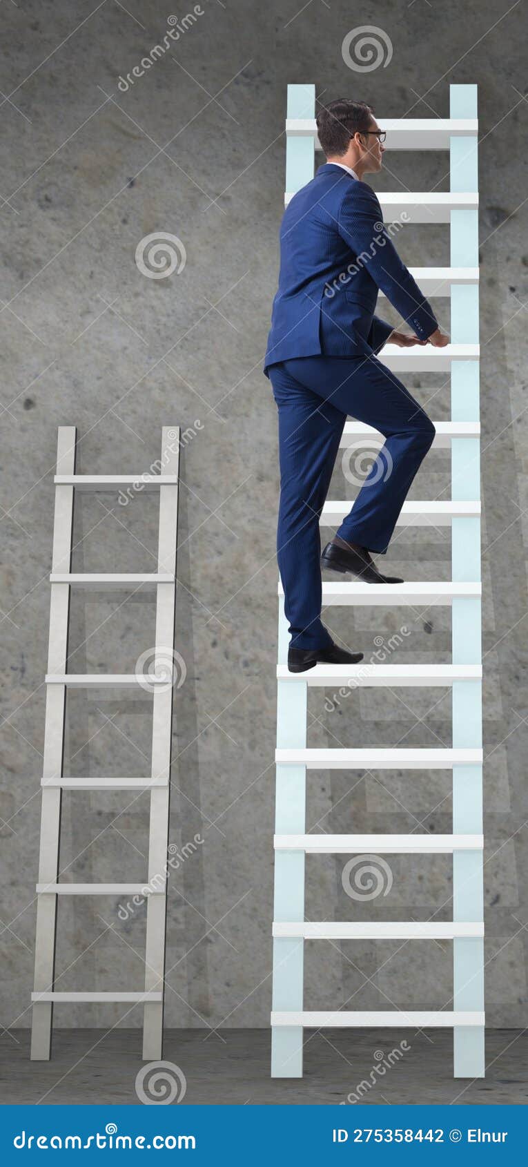 The Career Progression Concept with Various Ladders Stock Photo Image