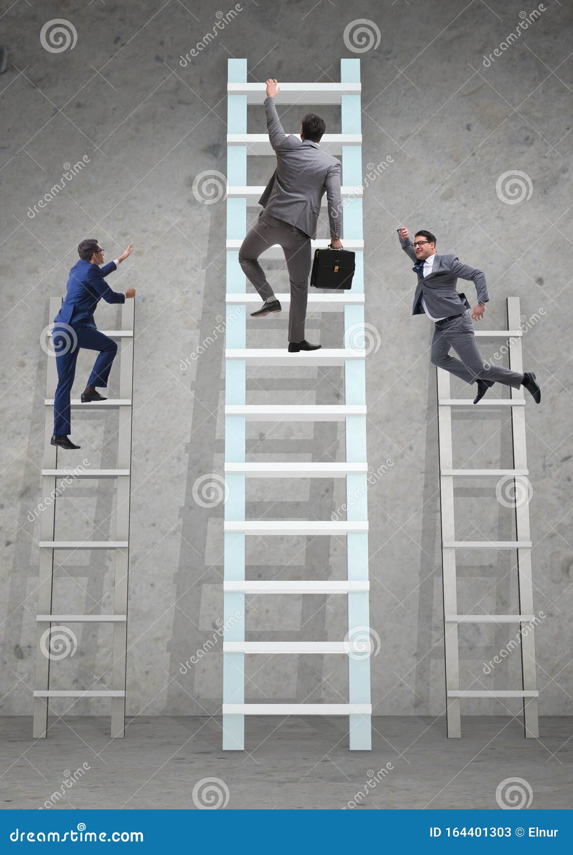 The Career Progression Concept with Various Ladders Stock Image Image