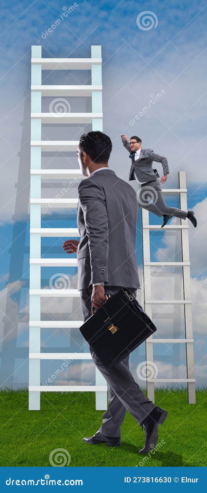Career Progression Concept with Various Ladders Stock Photo Image of