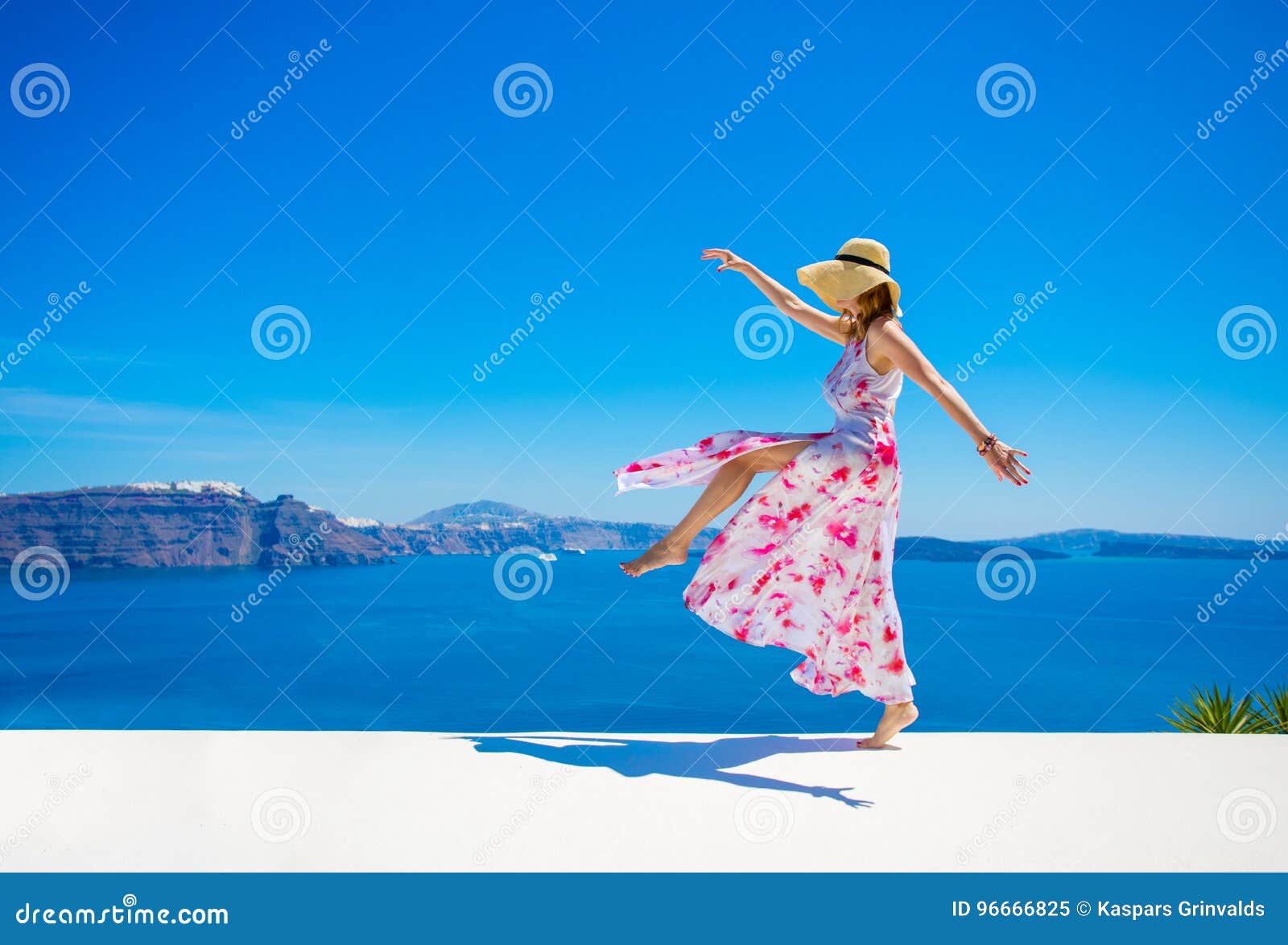 carefree happy woman enjoying life in summer