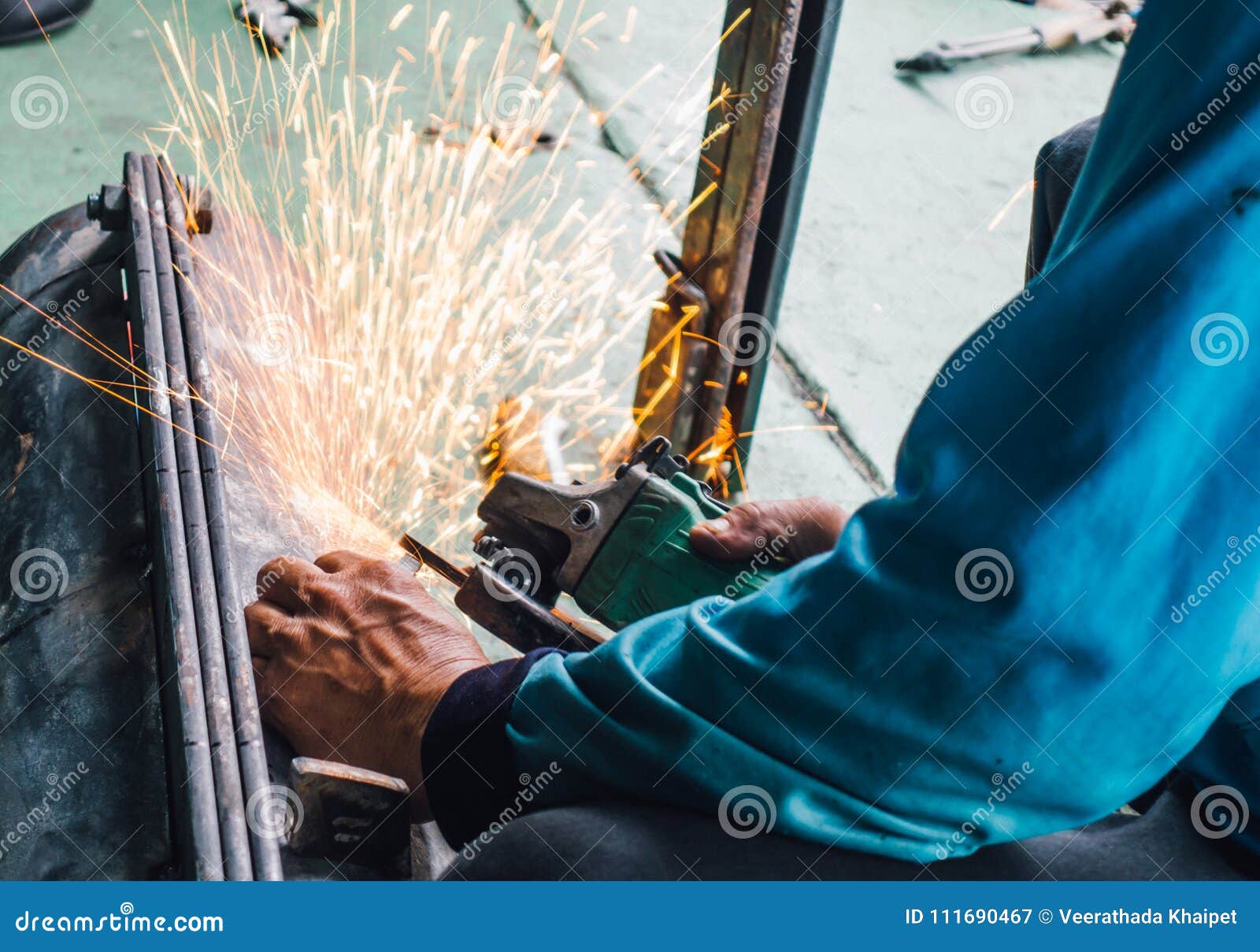 Careless Worker Use Hand Welding without Safety Gloves Stock Image Image of acetylene, hand
