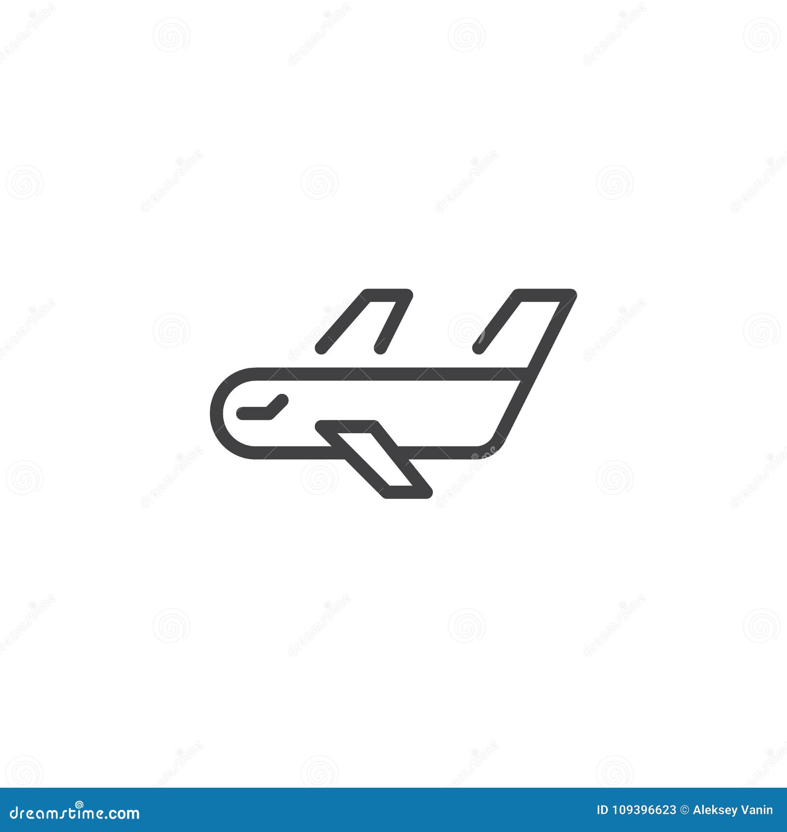 Cargo airplane line icon stock vector. Illustration of graphics - 109396623