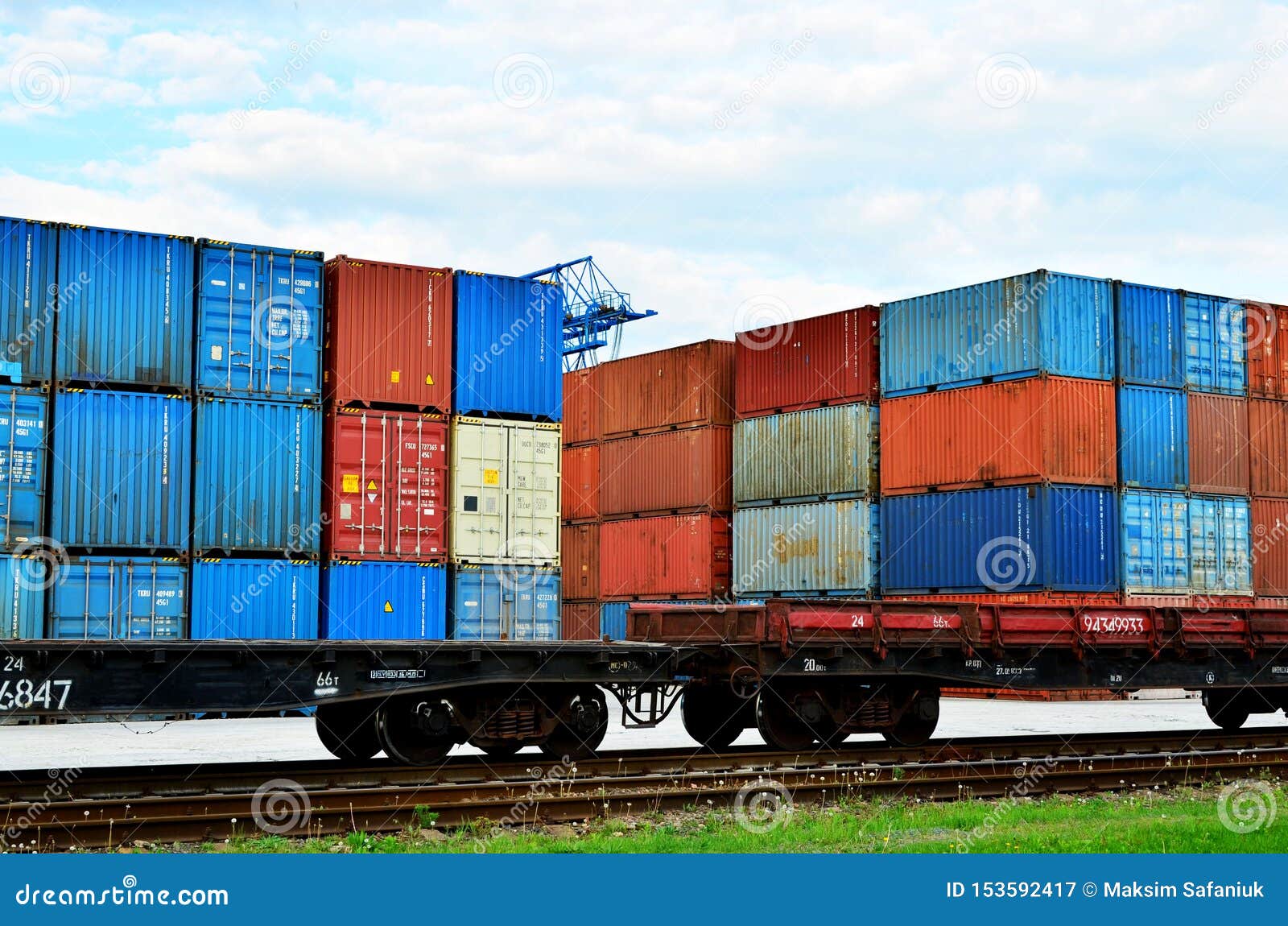 Cargo Dock Terminal with Sea Containers. Stock Image Image of