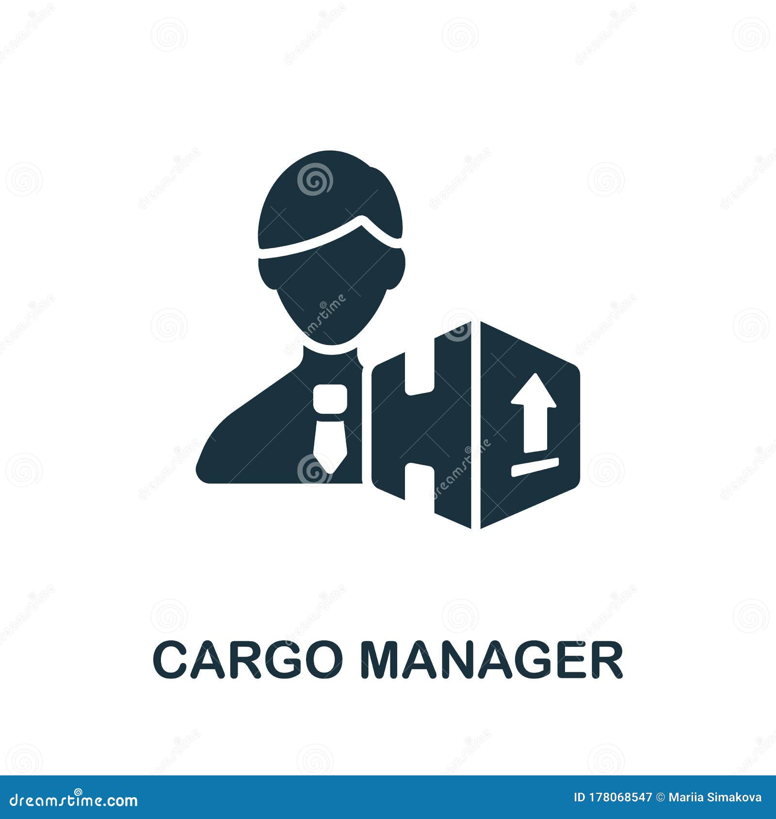Cargo Manager Icon. Monochrome Simple Cargo Manager Icon For Templates