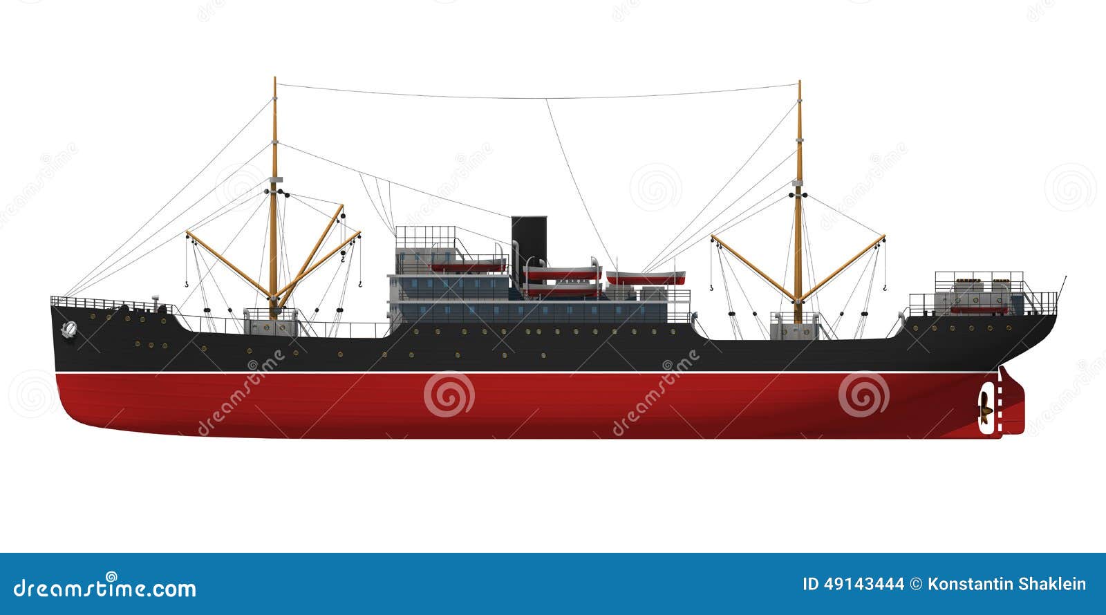 Cargo Ship Stock Illustration - Image: 49143444