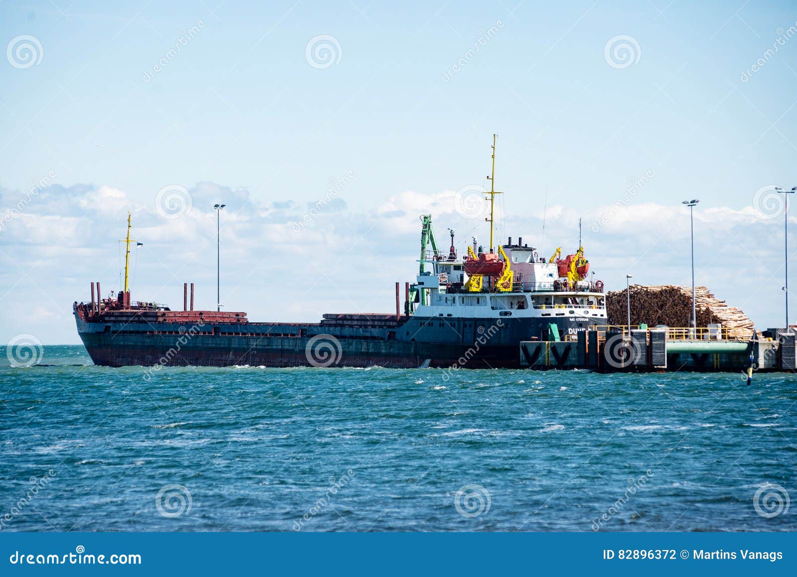 Cargo Ship is Leaving Port Sailing Away Editorial Photography Image
