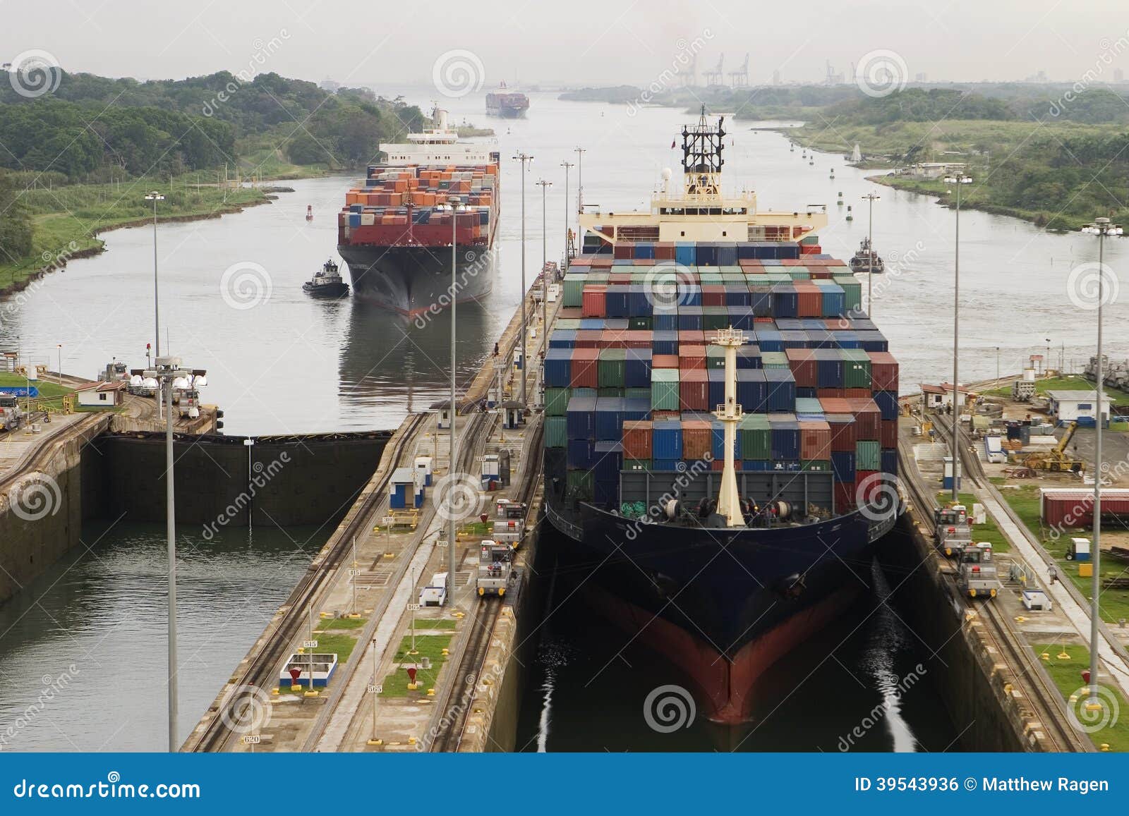 cargo ship in panama canal