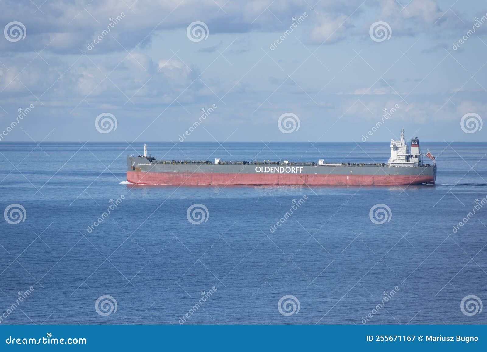 Cargo Ship Sailing through the Calm Ocean. Editorial Photography