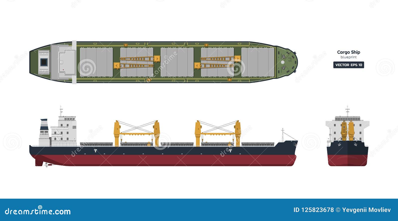 Empty Cargo Ship. Sea Freight Container Graphic by onyxproj · Creative  Fabrica