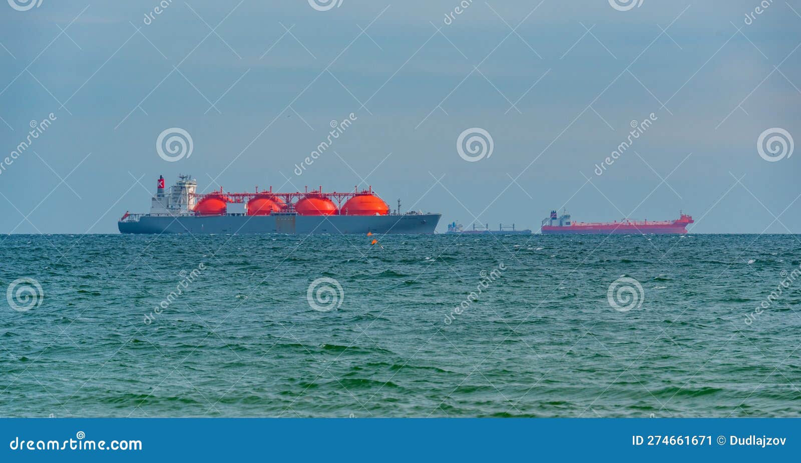 Cargo Ships Carrying LNG at the Baltic Sea Stock Image Image of