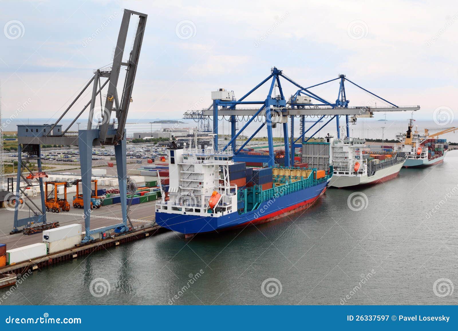 cargo ships in copenhagen seaport