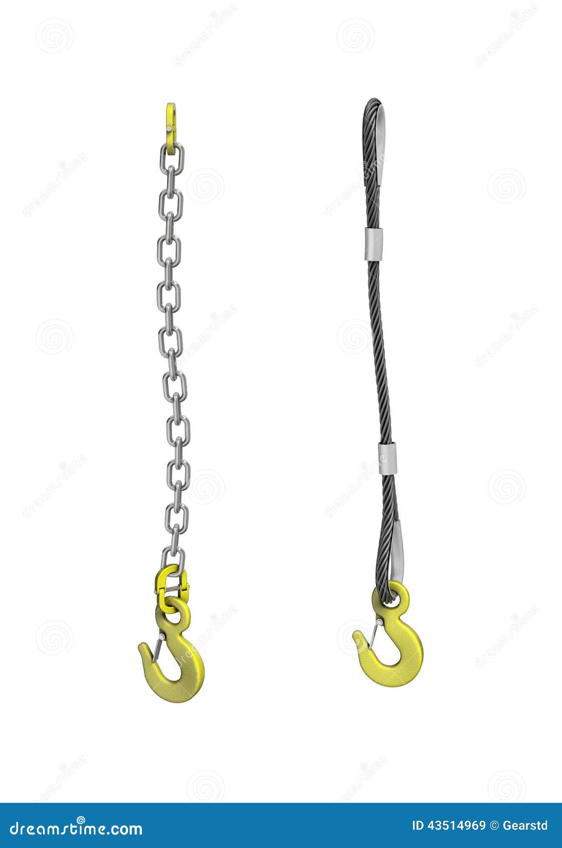 Cargo Strapping: Cable and Chain with Crane Hook Stock Illustration ...