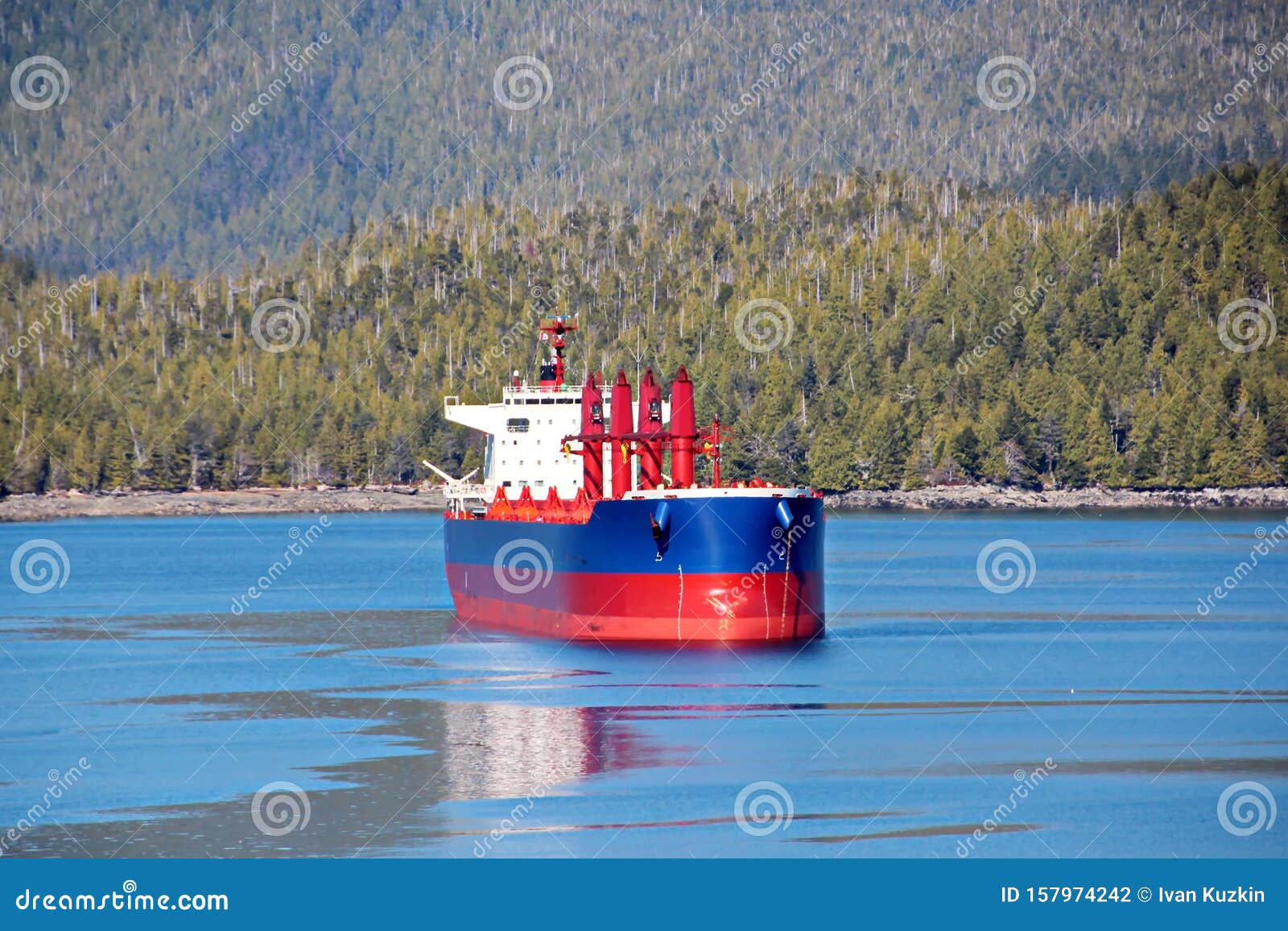 cargo terminal for loading bulk cargoes.vessels in port and anchorage. port prince ruppert bc, canada.