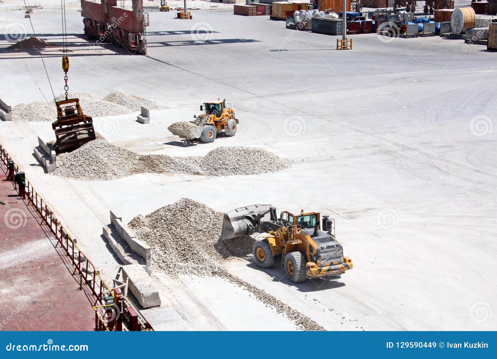 Cargo Terminal For Loading Of Gypsum Cargo By Ship Cranes Cargo Terminal For Loading Of Gypsum Cargo By Ship Cranes