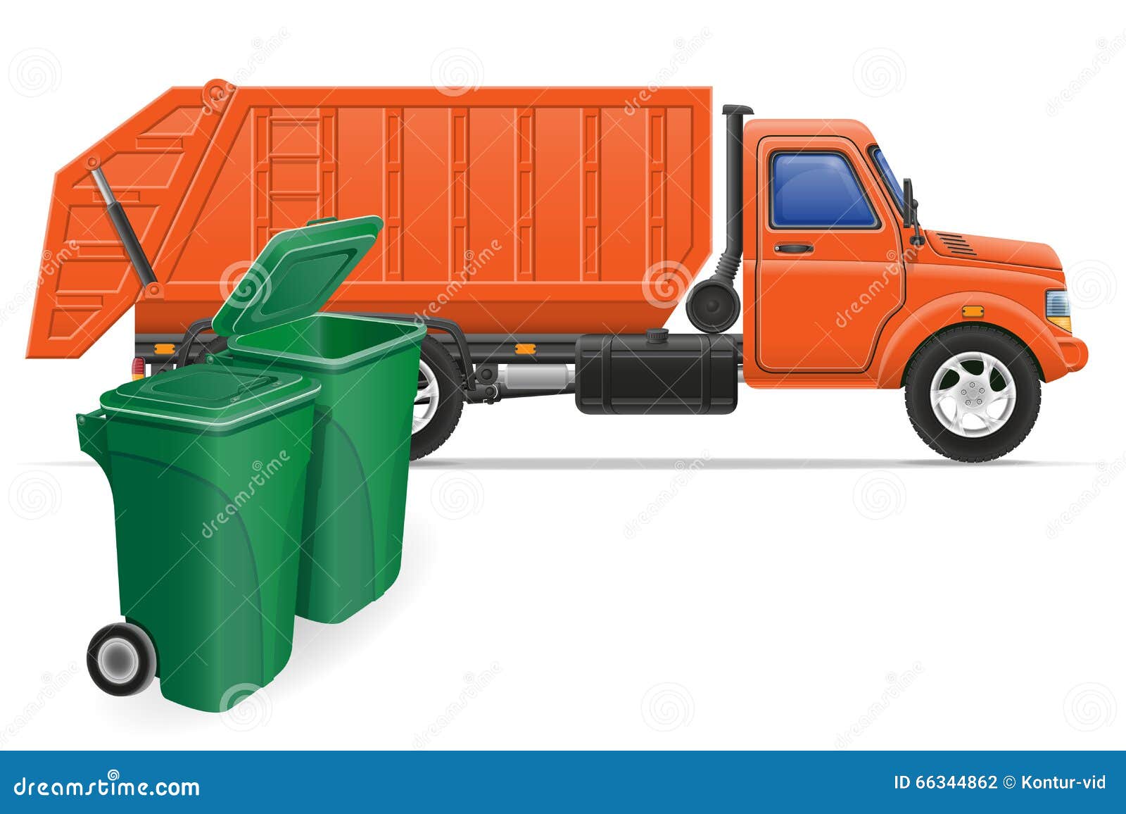 Cargo Truck Garbage Removal Concept Vector Illustration Stock Vector ...