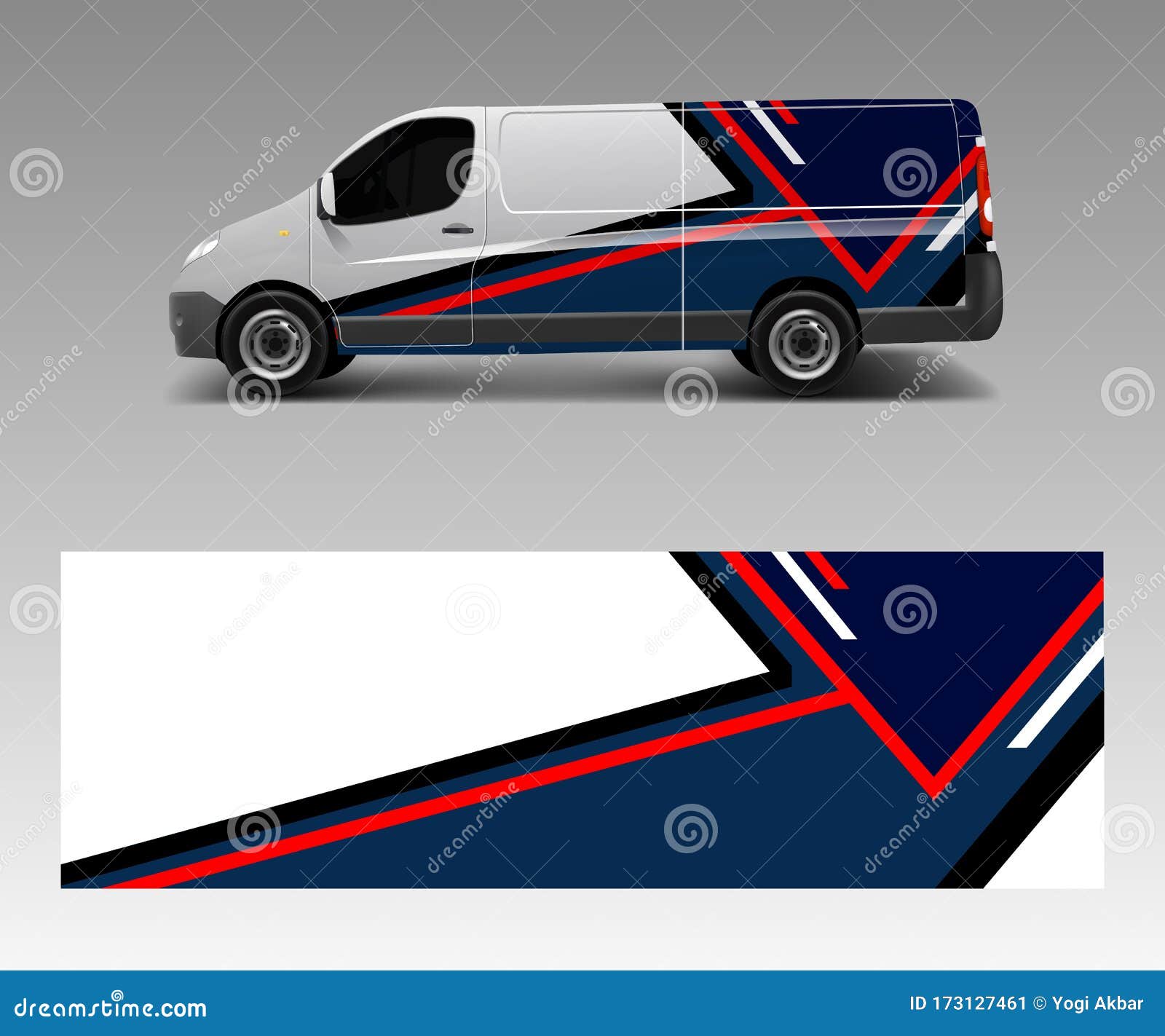 cargo van wrap , graphic abstract stripe s for wrap branding vehicle