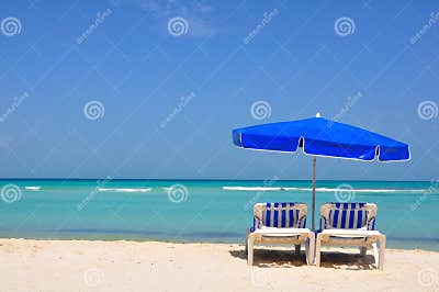 Caribbean Beach Chairs, Mexico Stock Photo - Image of exotic, chair ...