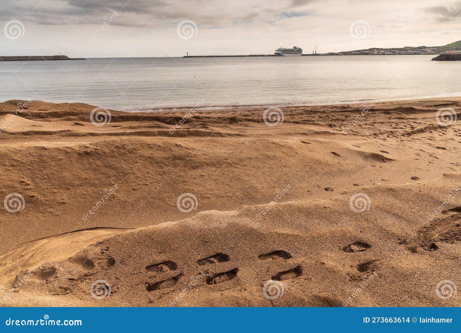 sandy beach in praia de vittoria azores