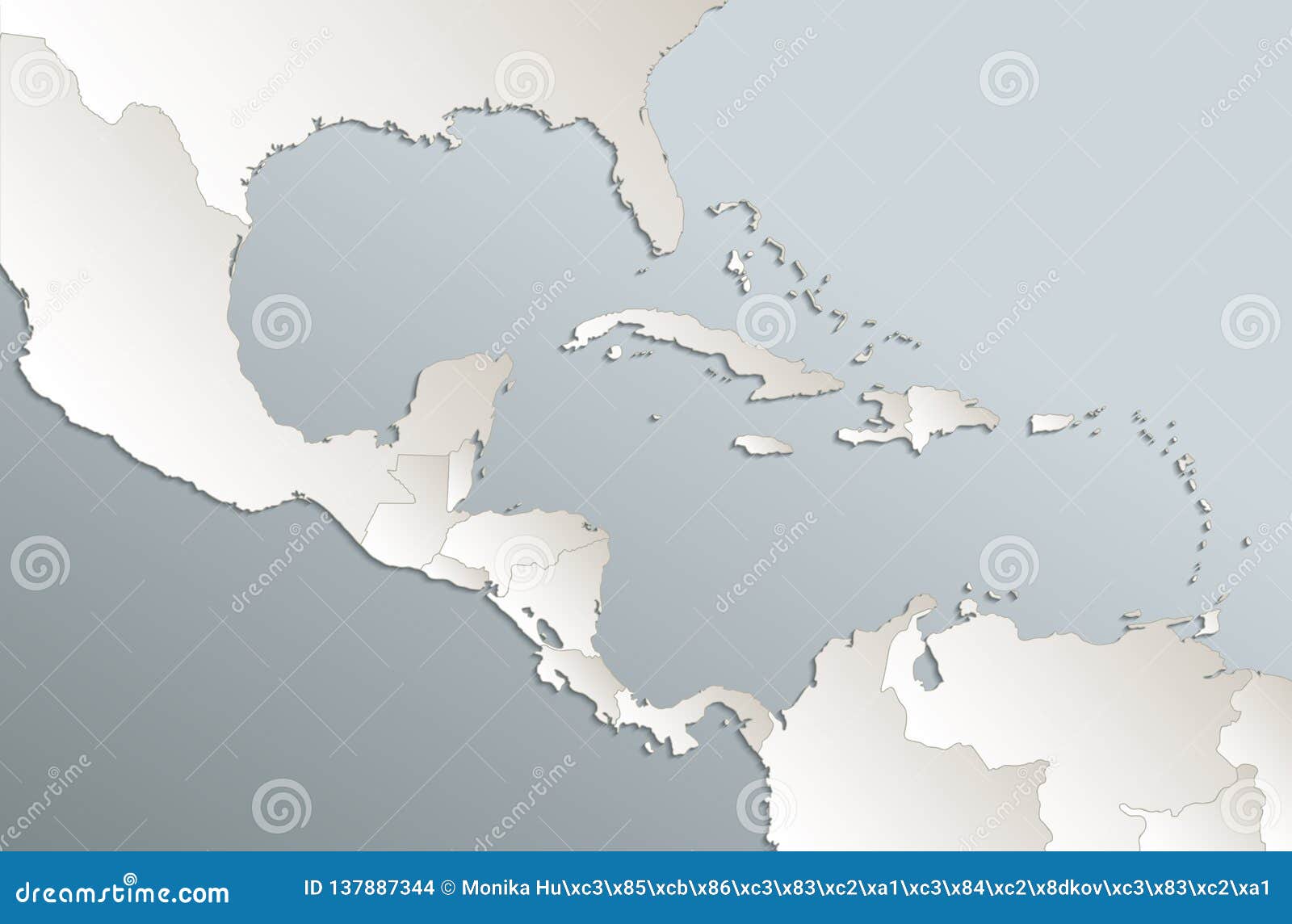 greater antilles blank map