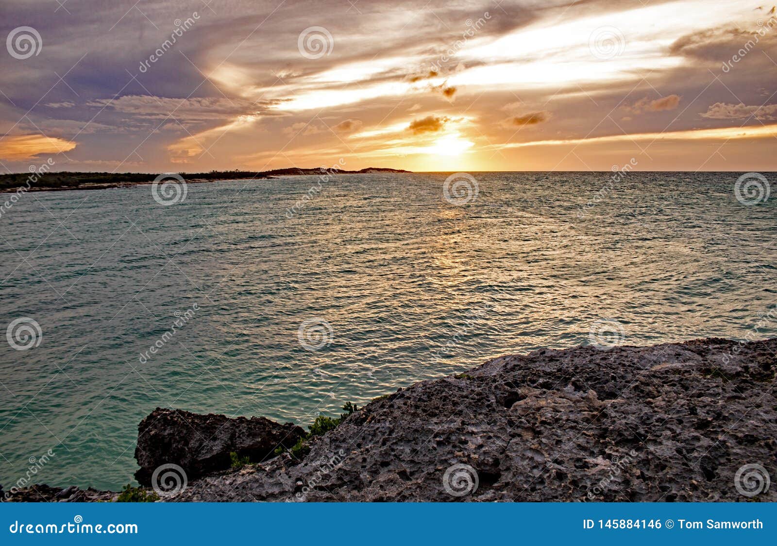 caribbean sunset at lenny`s bar and grille in cayo coco, cuba
