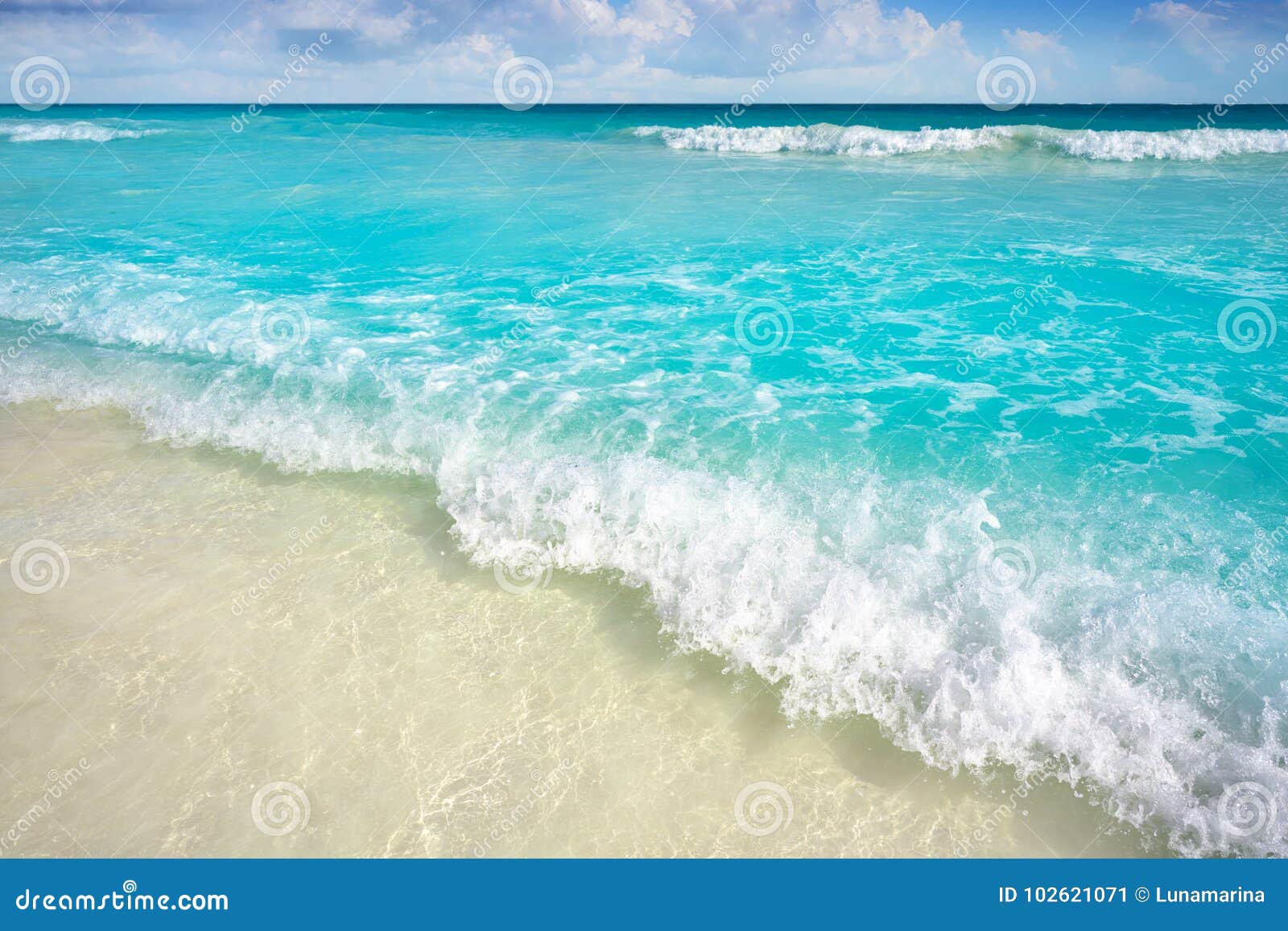 caribbean turquoise beach in riviera maya