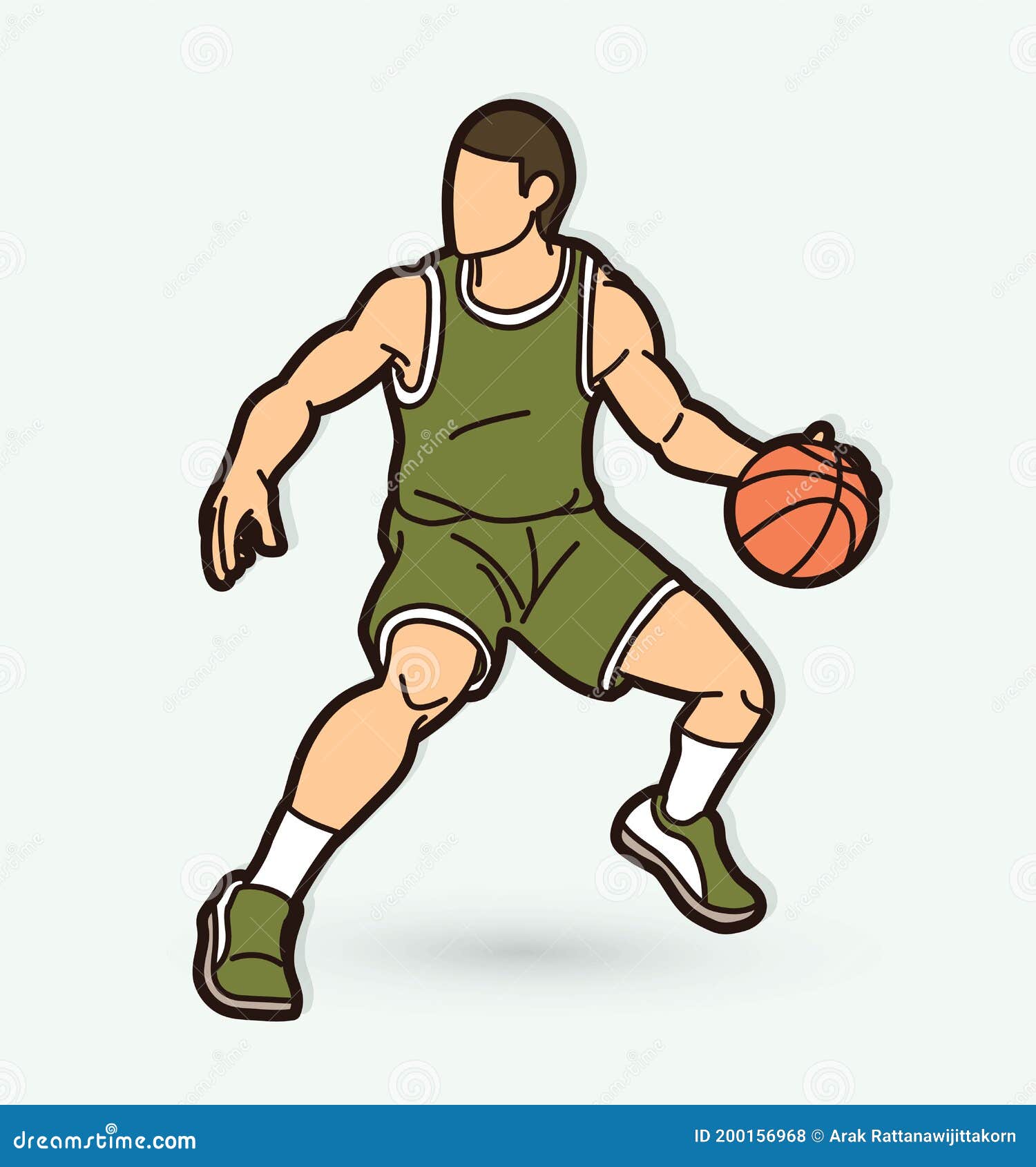 Caricatura De Acción De Jugador De Baloncesto Vector Gráfico Ilustración  del Vector - Ilustración de historieta, goteo: 200156968