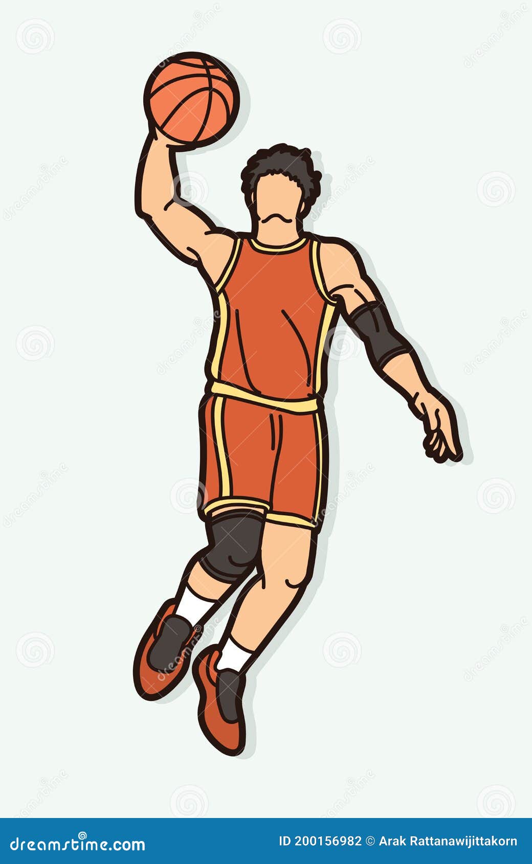 Caricatura De Acción De Jugador De Baloncesto Vector Gráfico Ilustración  del Vector - Ilustración de juego, hombre: 200156982
