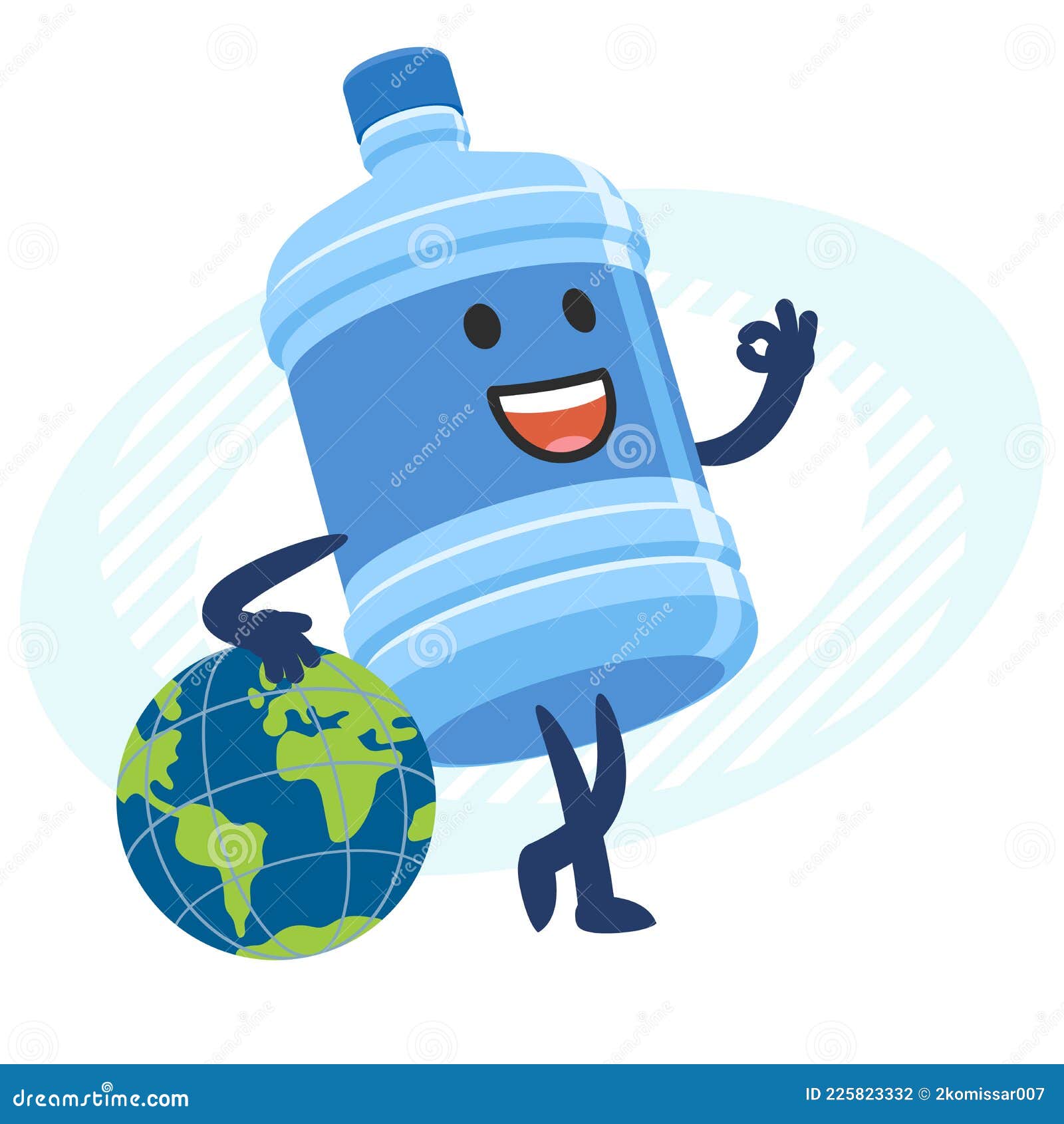 Caricatura De Botellas De Agua Inclinándose En El Planeta. Entrega De Agua  Embotellada Ilustración del Vector - Ilustración de gesto, vector: 225823332