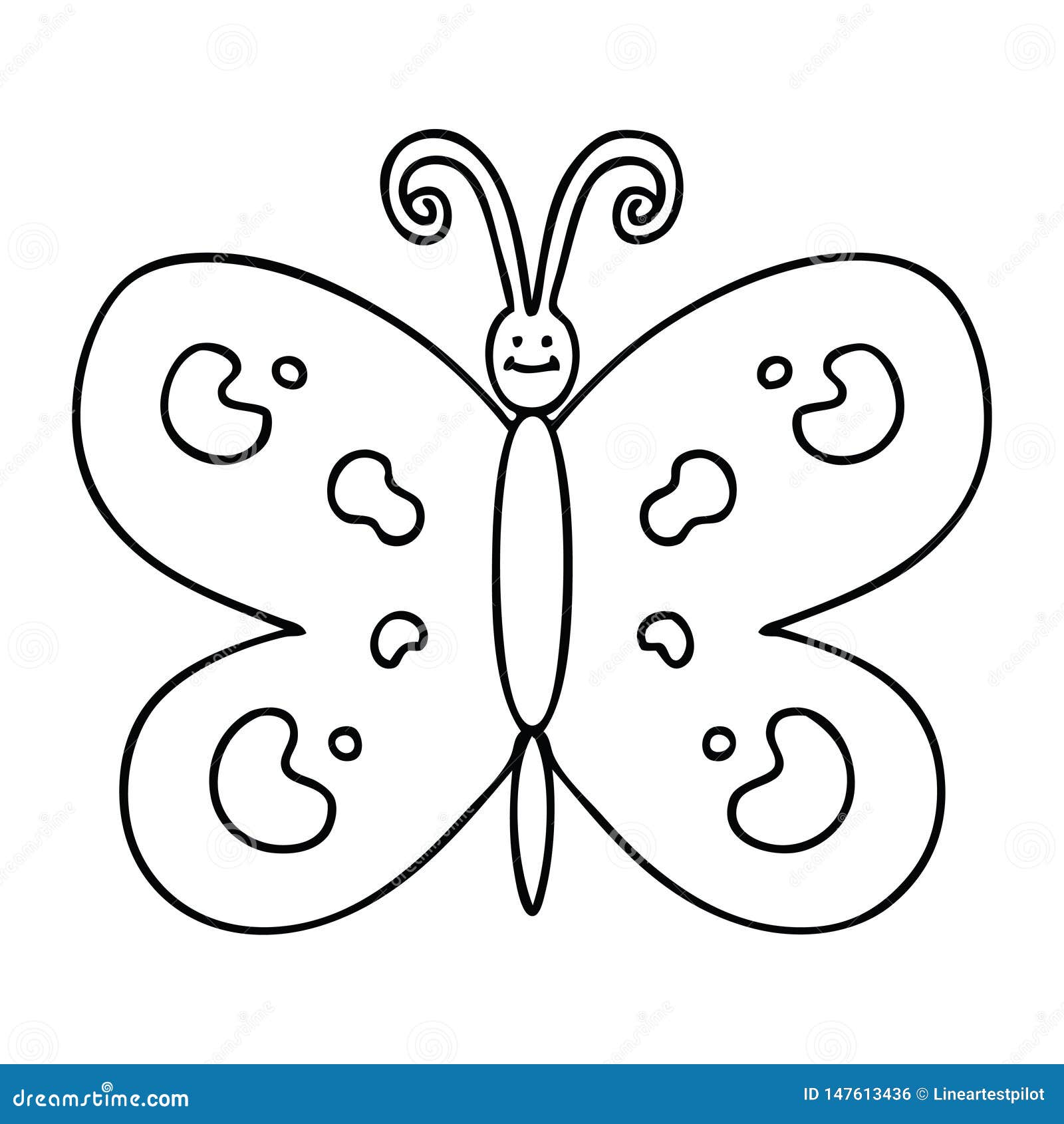 Caricatura De Dibujo Irregular Mariposa Ilustración del Vector -  Ilustración de fauna, mariposa: 147613436